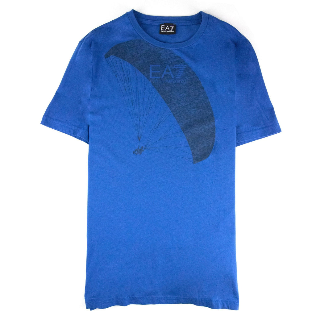Ea7 Parashot Print T Shirt Bright Blue