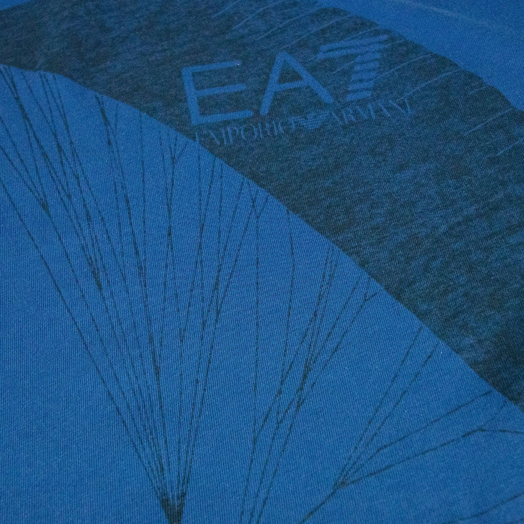 Ea7 Parashot Print T Shirt Bright Blue