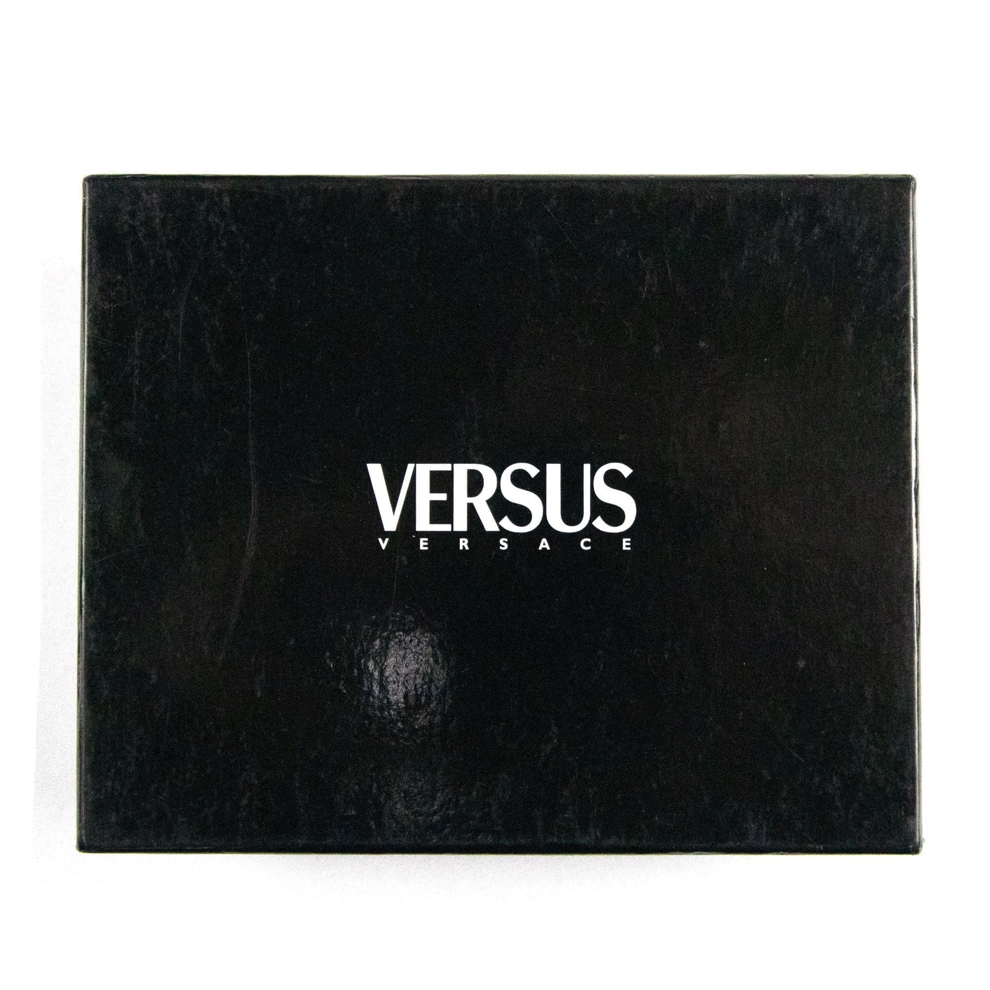 Versace Versus Metal Logo Leather Wallet Black