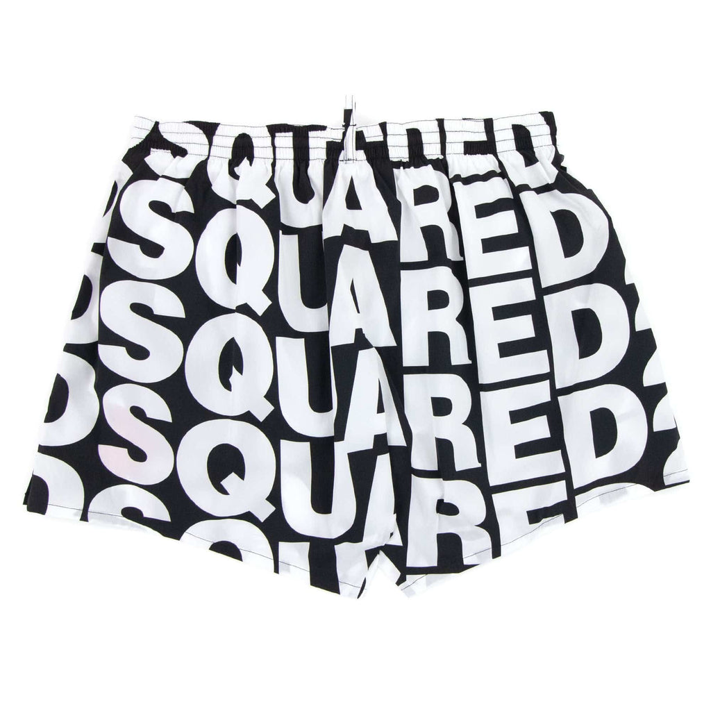 Dsquared2 Swim Shorts & Underw D2 Print Logo Swim Shorts Black/white