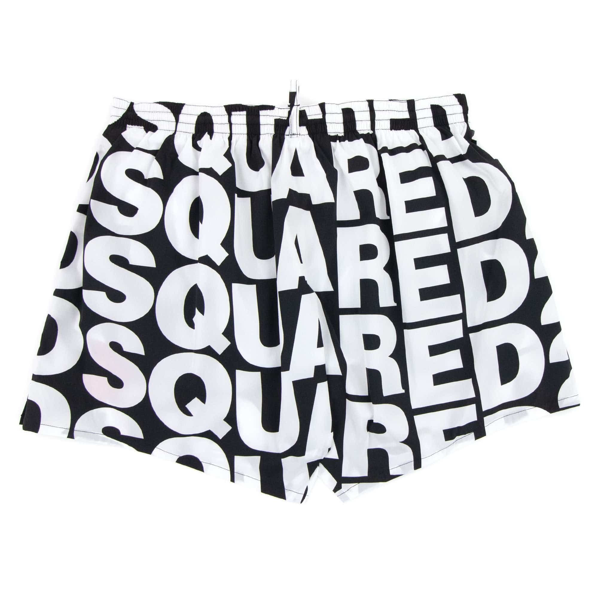 Dsquared2 Swim Shorts & Underw D2 Print Logo Swim Shorts Black/white