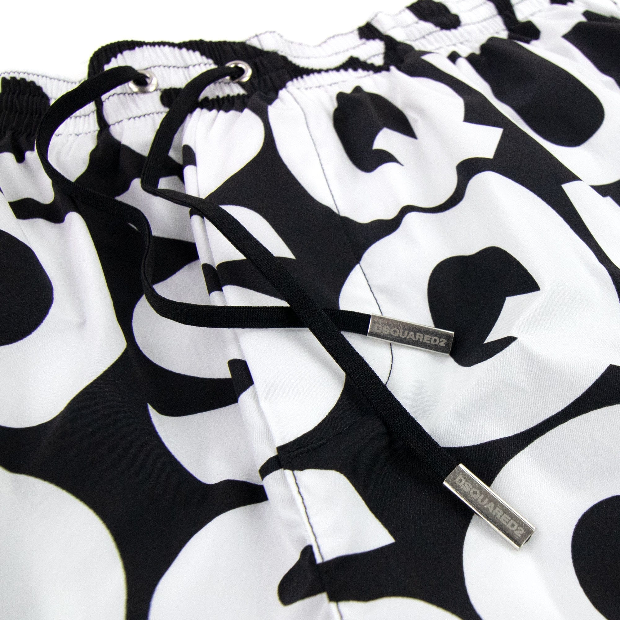 Dsquared2 Swim Shorts & Underw D2 Print Logo Swim Shorts Black/white