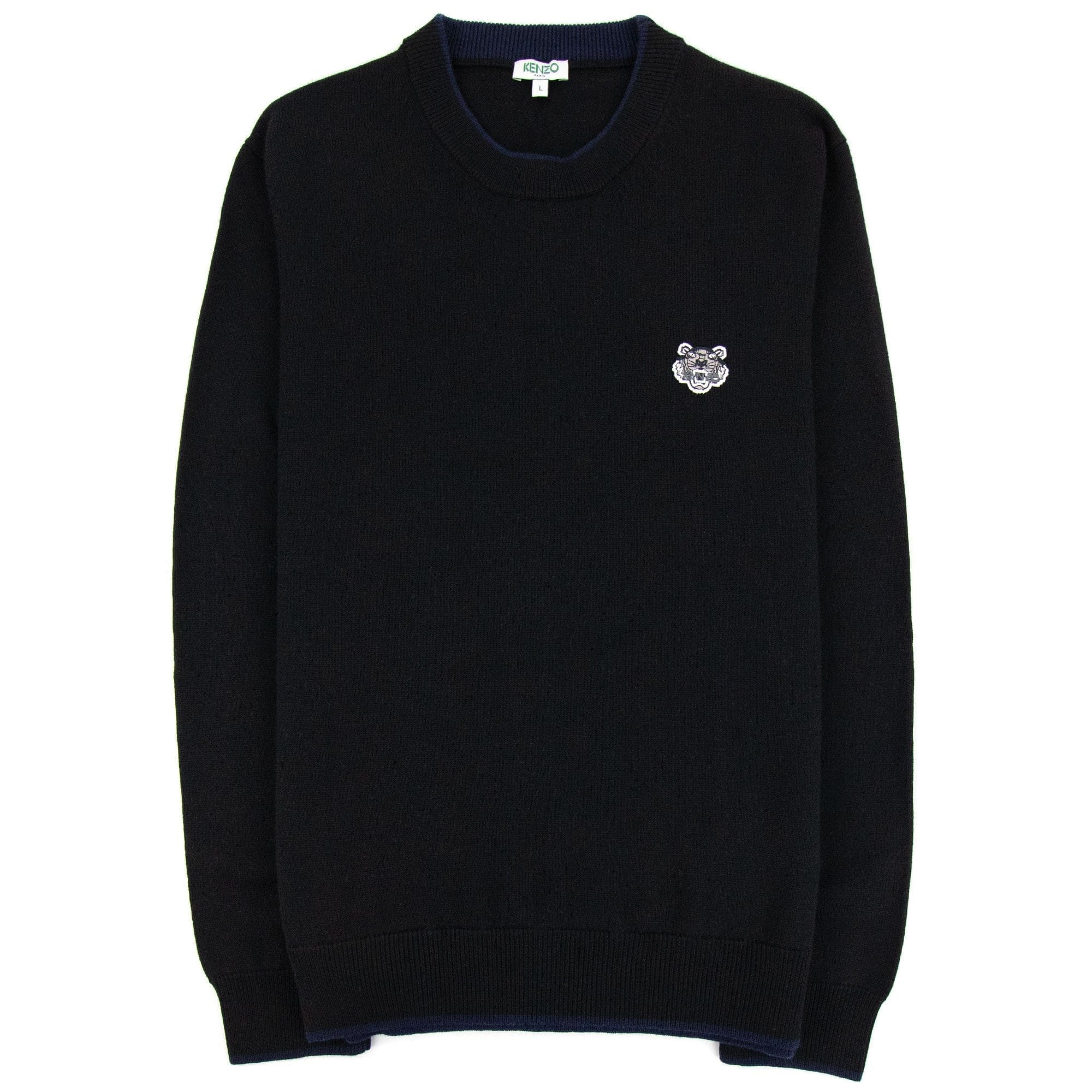 Kenzo Small Tiger Chest Logo Knitted Sweatshirt Black/blue
