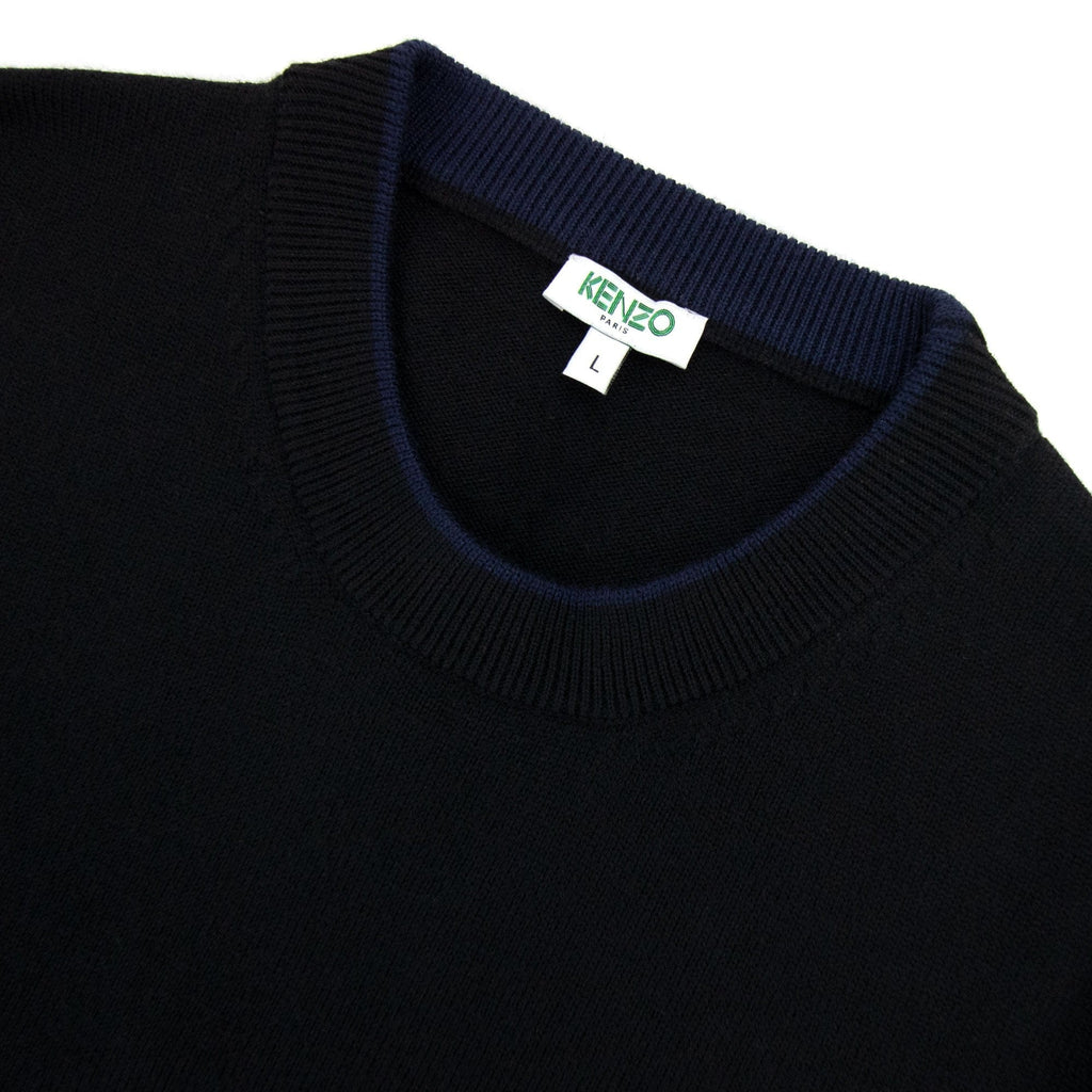 Kenzo Small Tiger Chest Logo Knitted Sweatshirt Black/blue