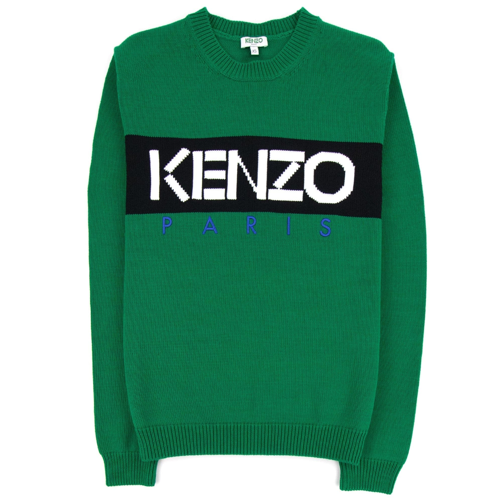 Kenzo Logo Crew Knit Sweatshirt Green