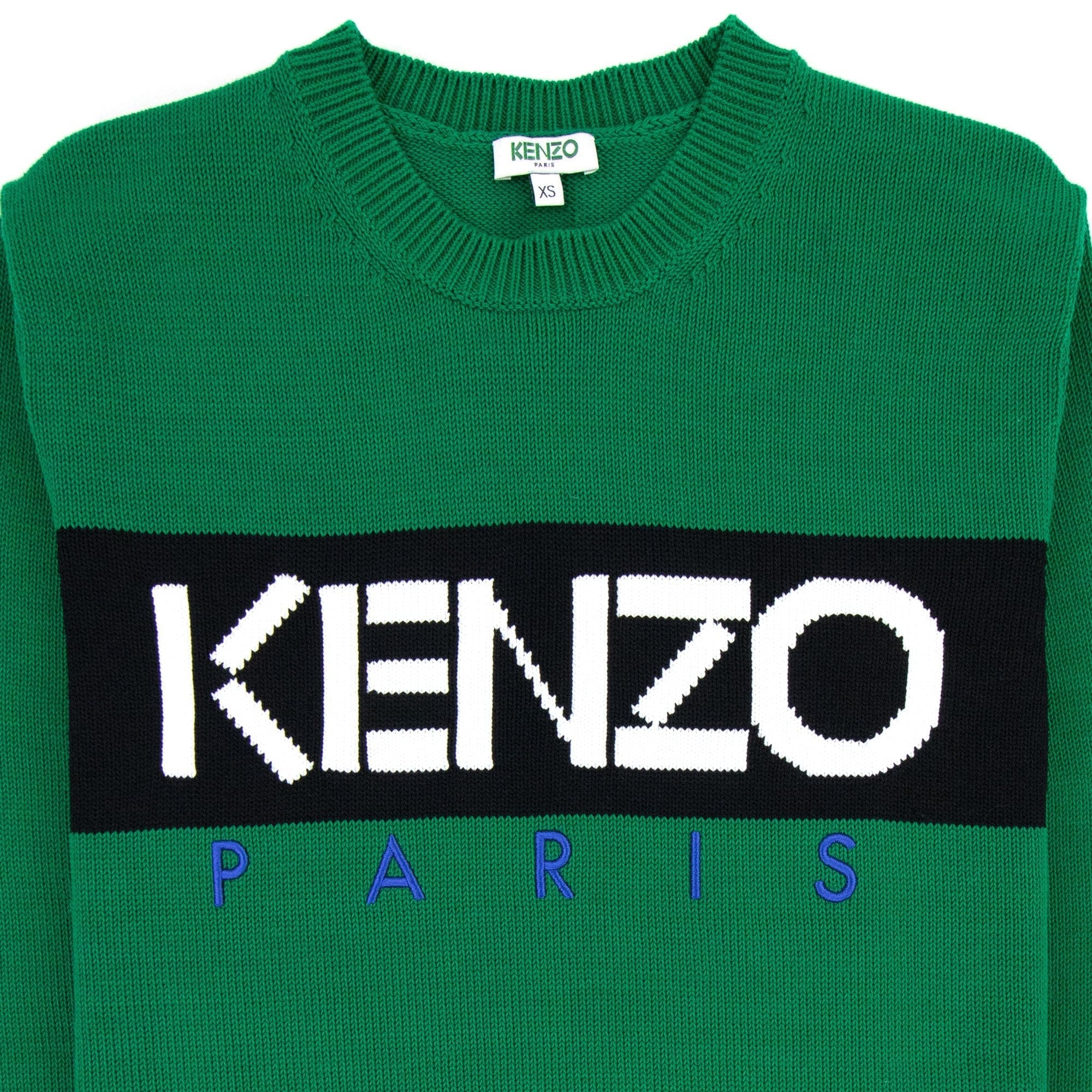 Kenzo Logo Crew Knit Sweatshirt Green