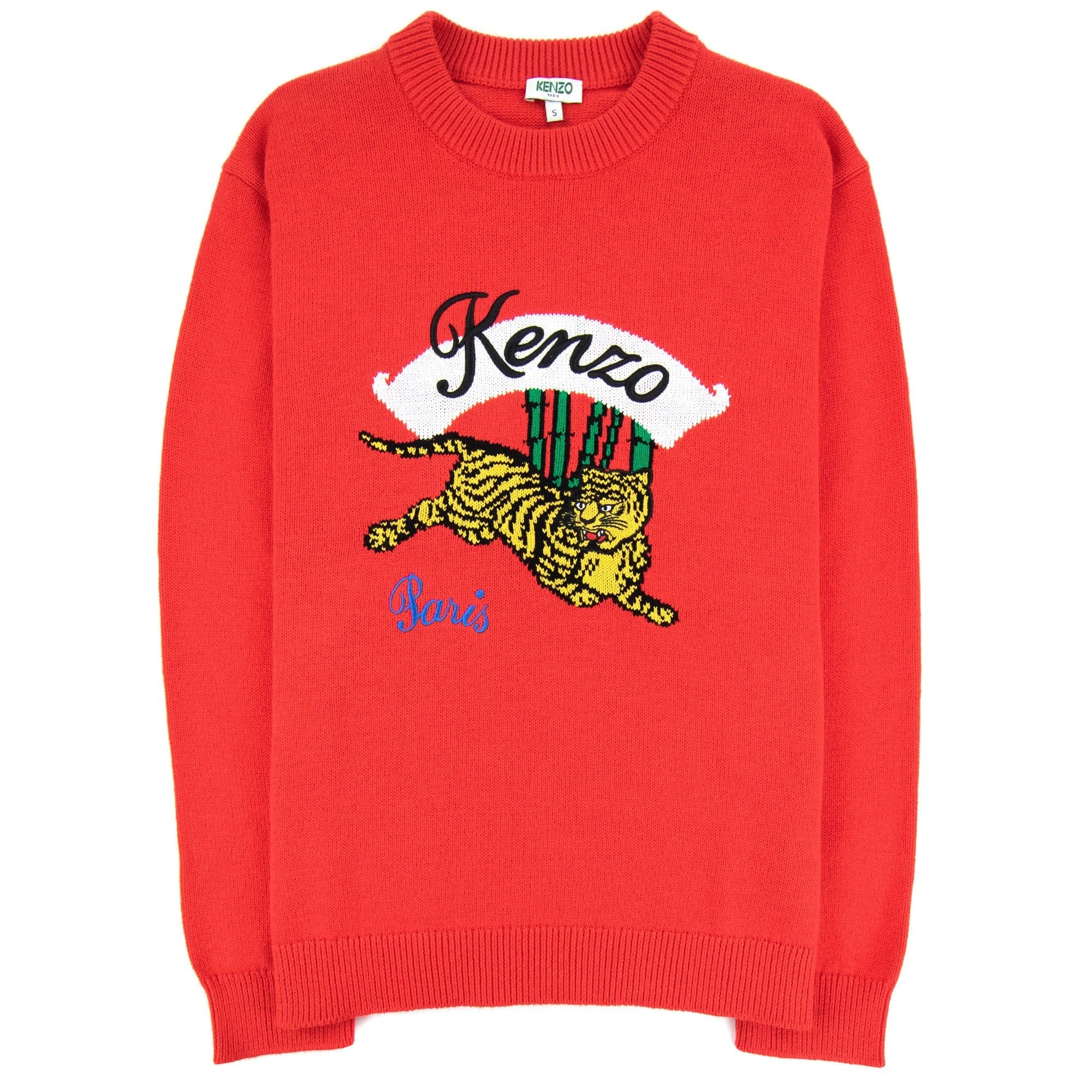 Kenzo Knitted Jumping Tiger Sweat Red