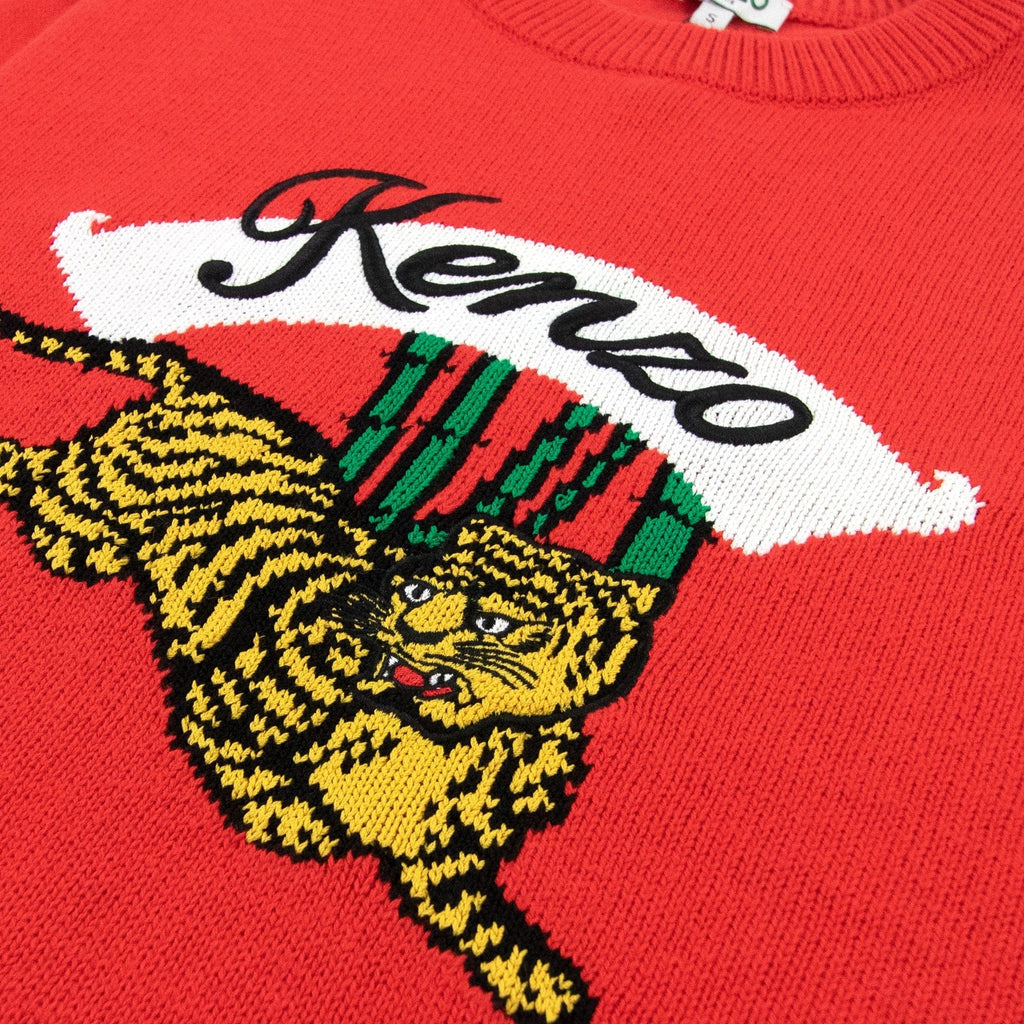 Kenzo Knitted Jumping Tiger Sweat Red