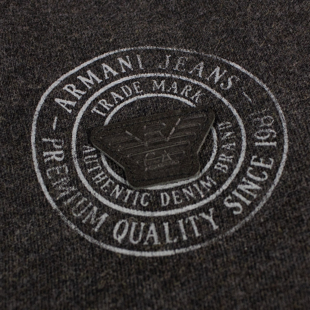 Armani Jeans 3 Buttons Rubber Logo Sweatshirt Dark Grey