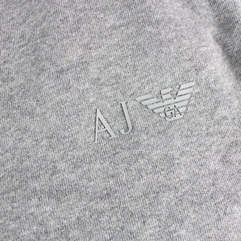 Armani Jeans Aj Rubber Logo Cotton Shorts Melange Grigio