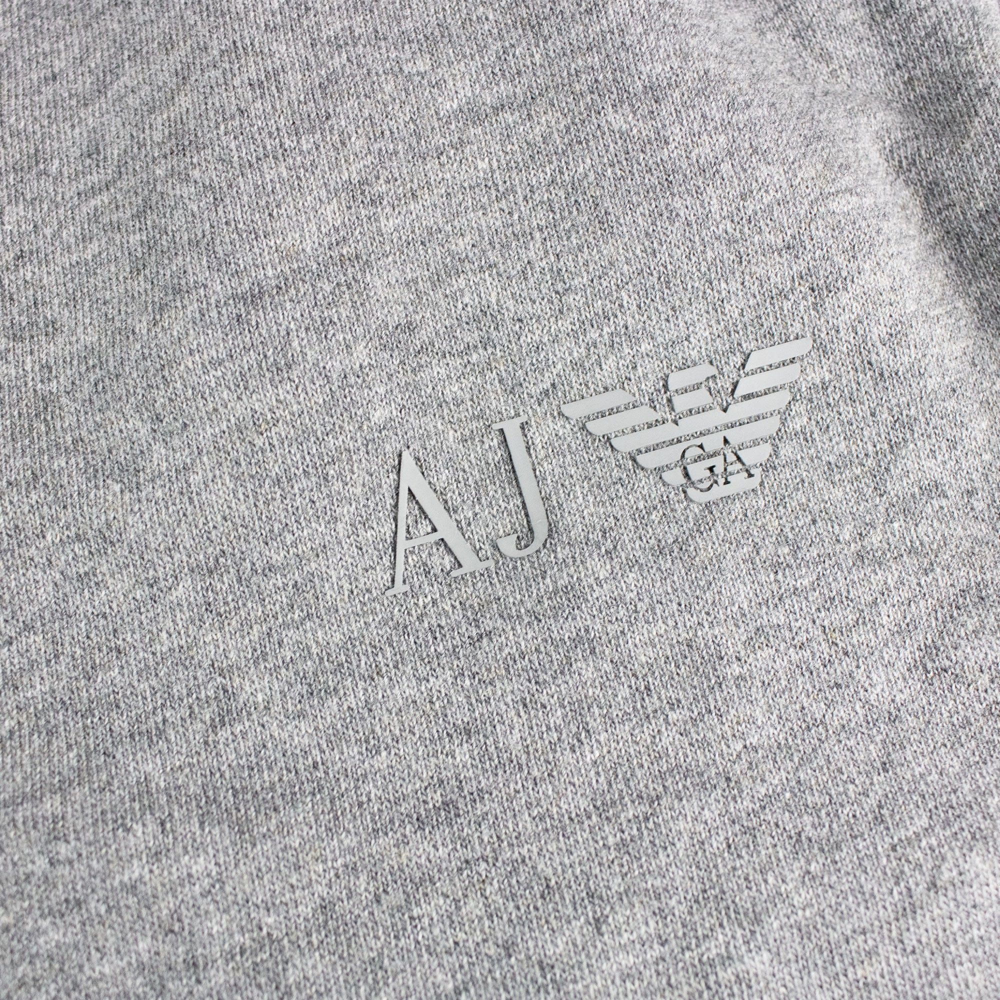 Armani Jeans Aj Rubber Logo Cotton Shorts Melange Grigio
