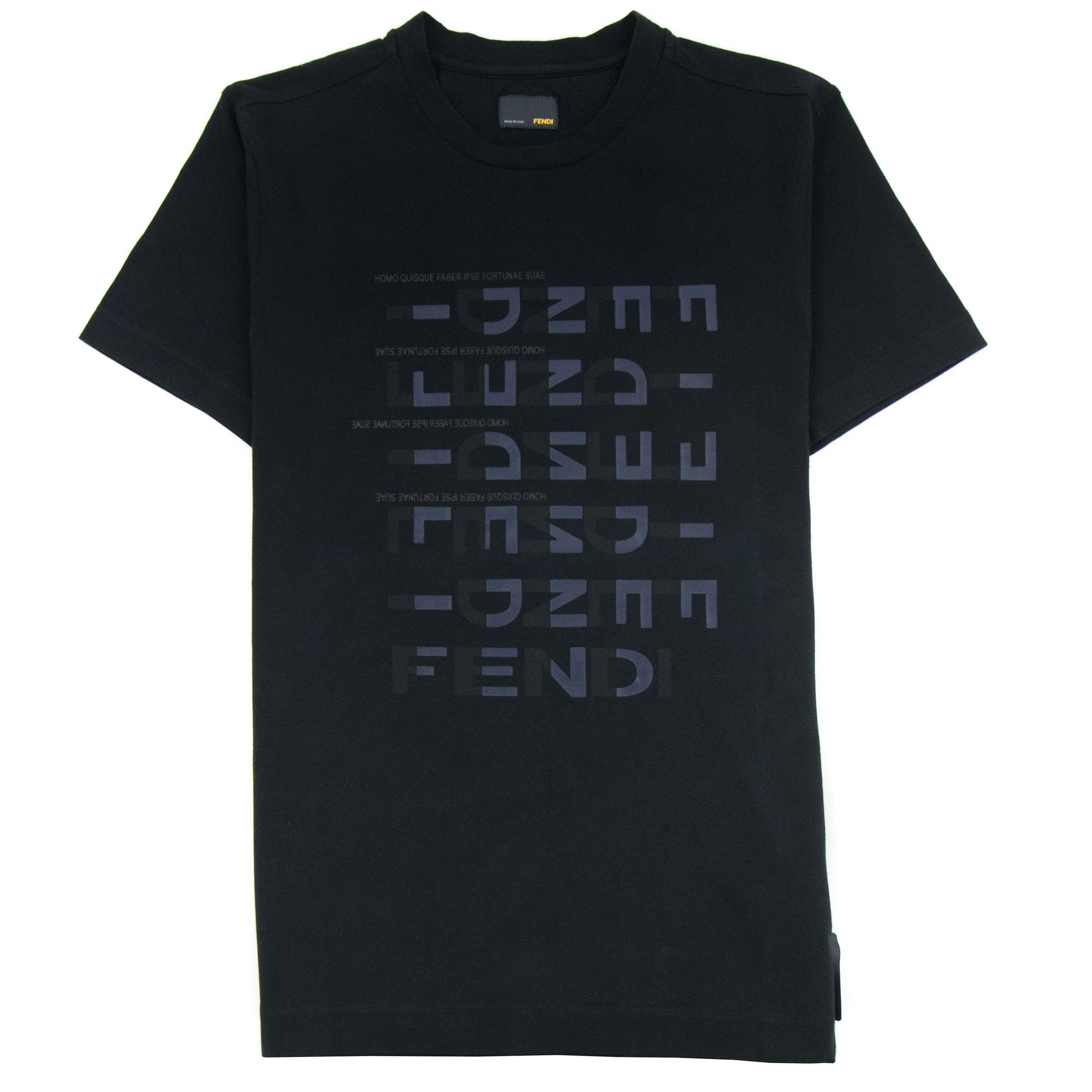 Fendi Horizontal Fendi Logo Tshirt Black