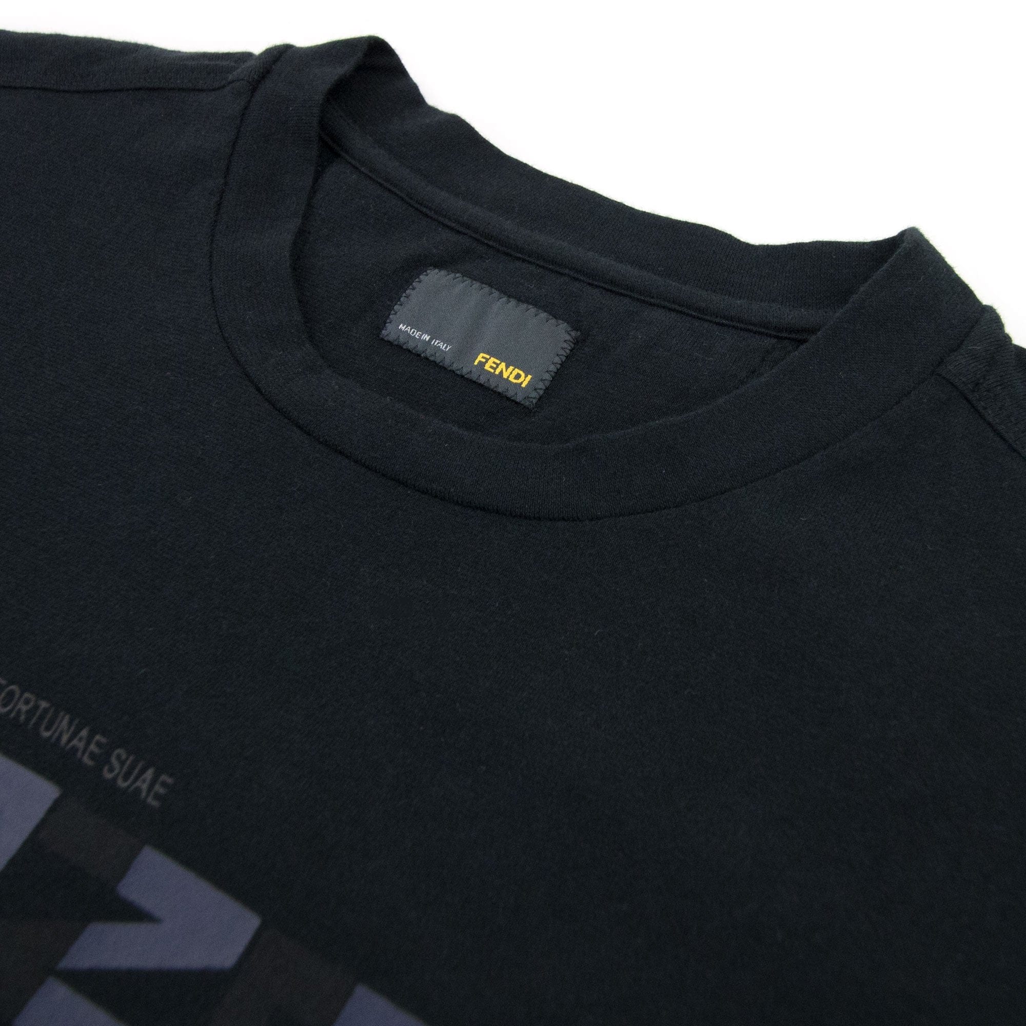 Fendi Horizontal Fendi Logo Tshirt Black