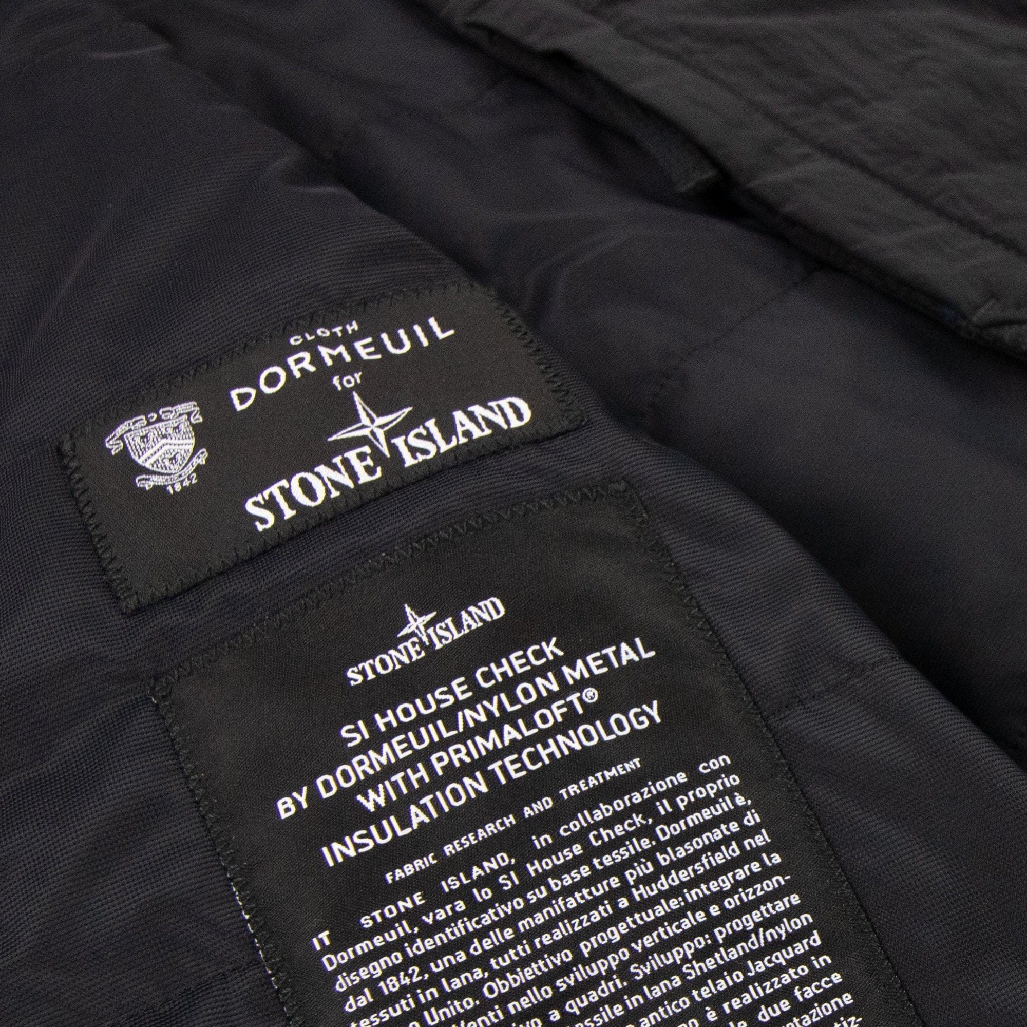 Stone Island House Check Wool And Nylon Jacket Dark Grey V0065