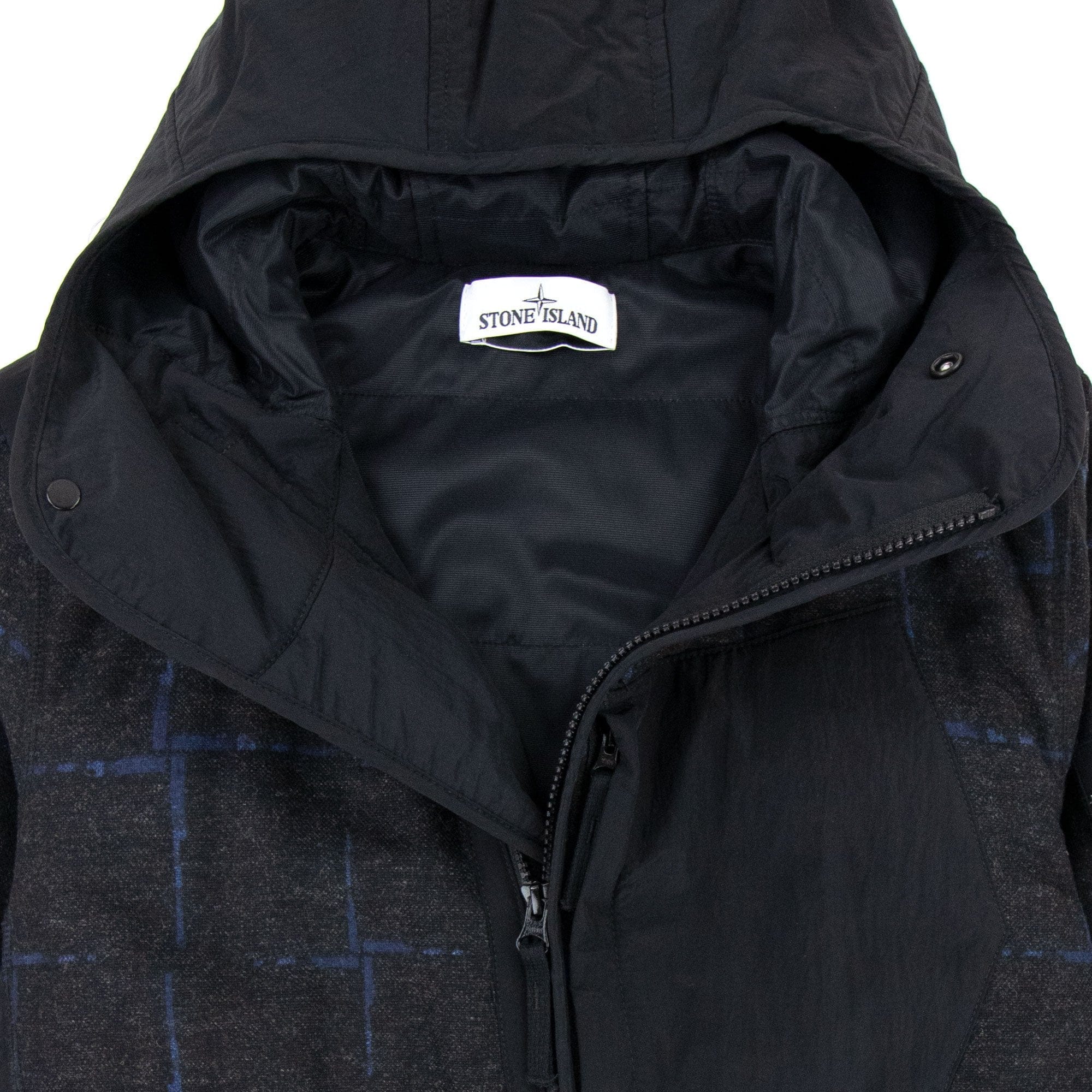 Stone Island House Check Wool & Nylon Jacket Dark Grey V0065