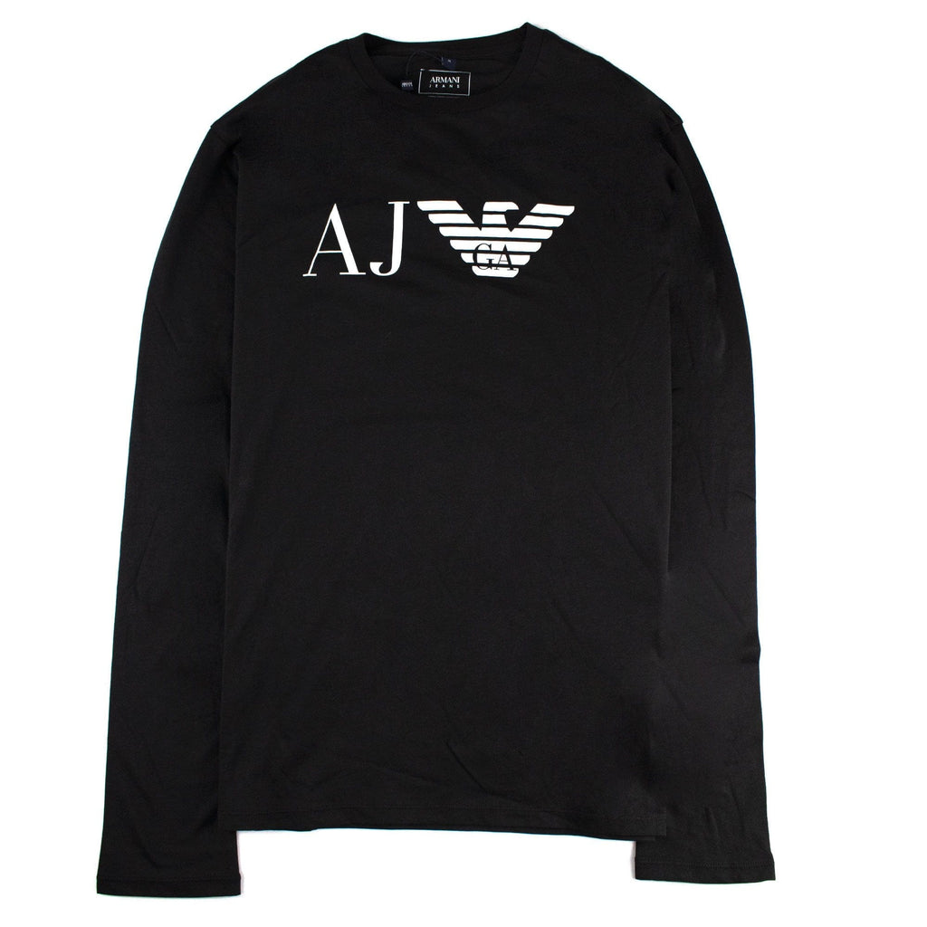 Armani Jeans Aj Eagle Logo L/s T Shirt Black
