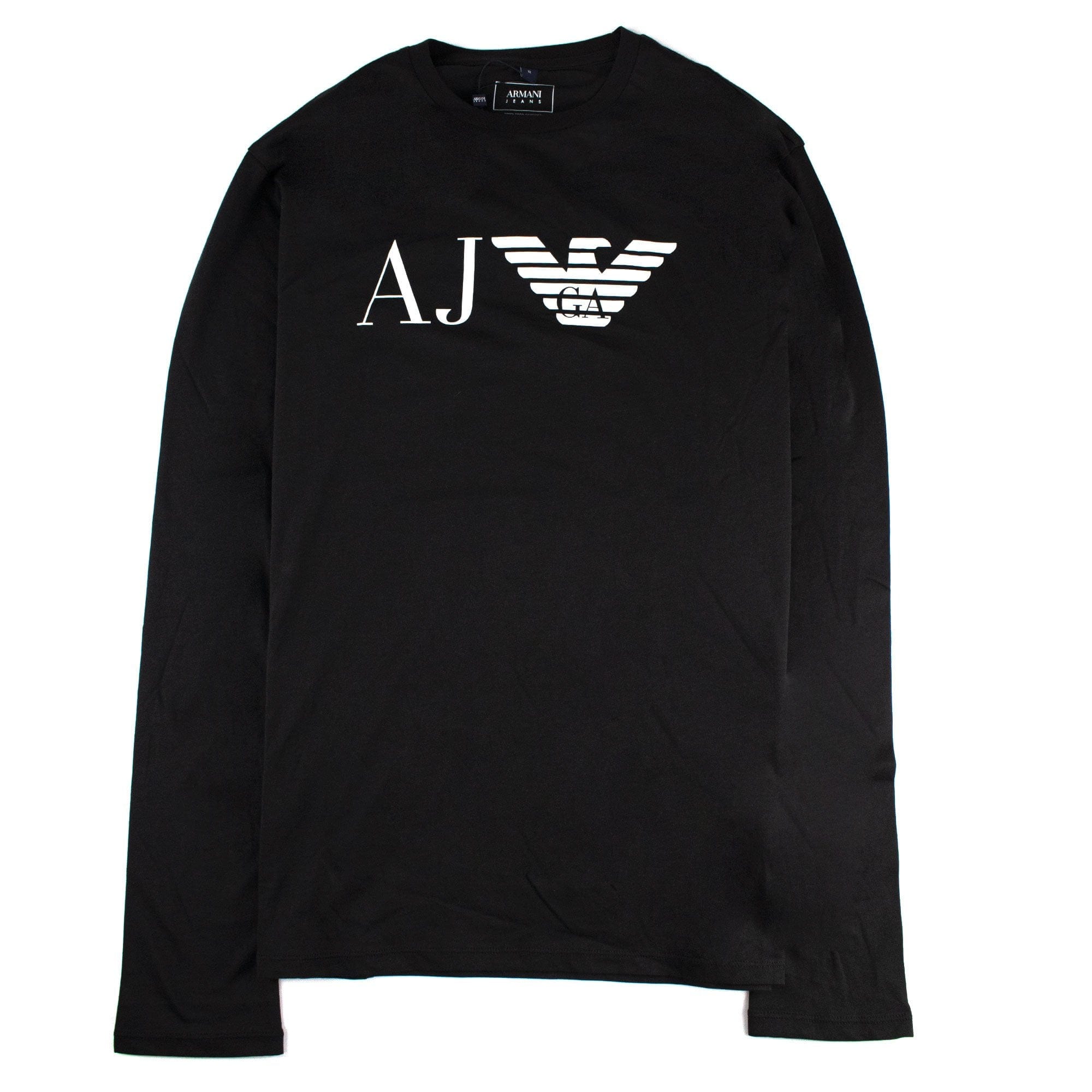 Armani Jeans Aj Eagle Logo L/s T Shirt Black
