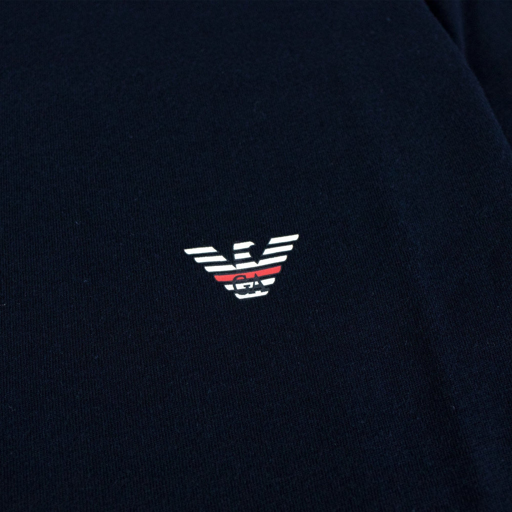Emporio Armani Eagle Front &amp; Back Logo T Shirt Navy