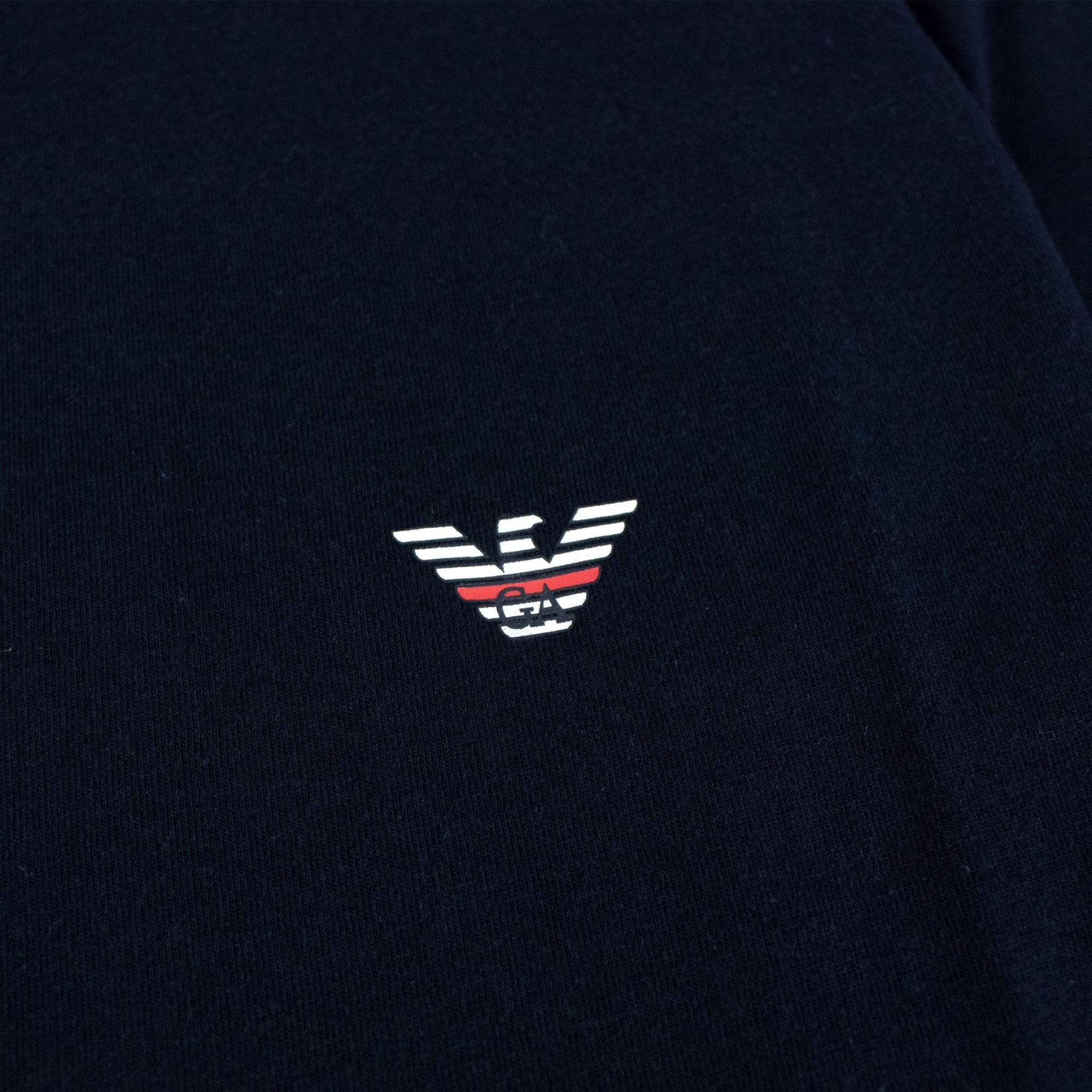 Emporio Armani Eagle Front &amp; Back Logo T Shirt Navy