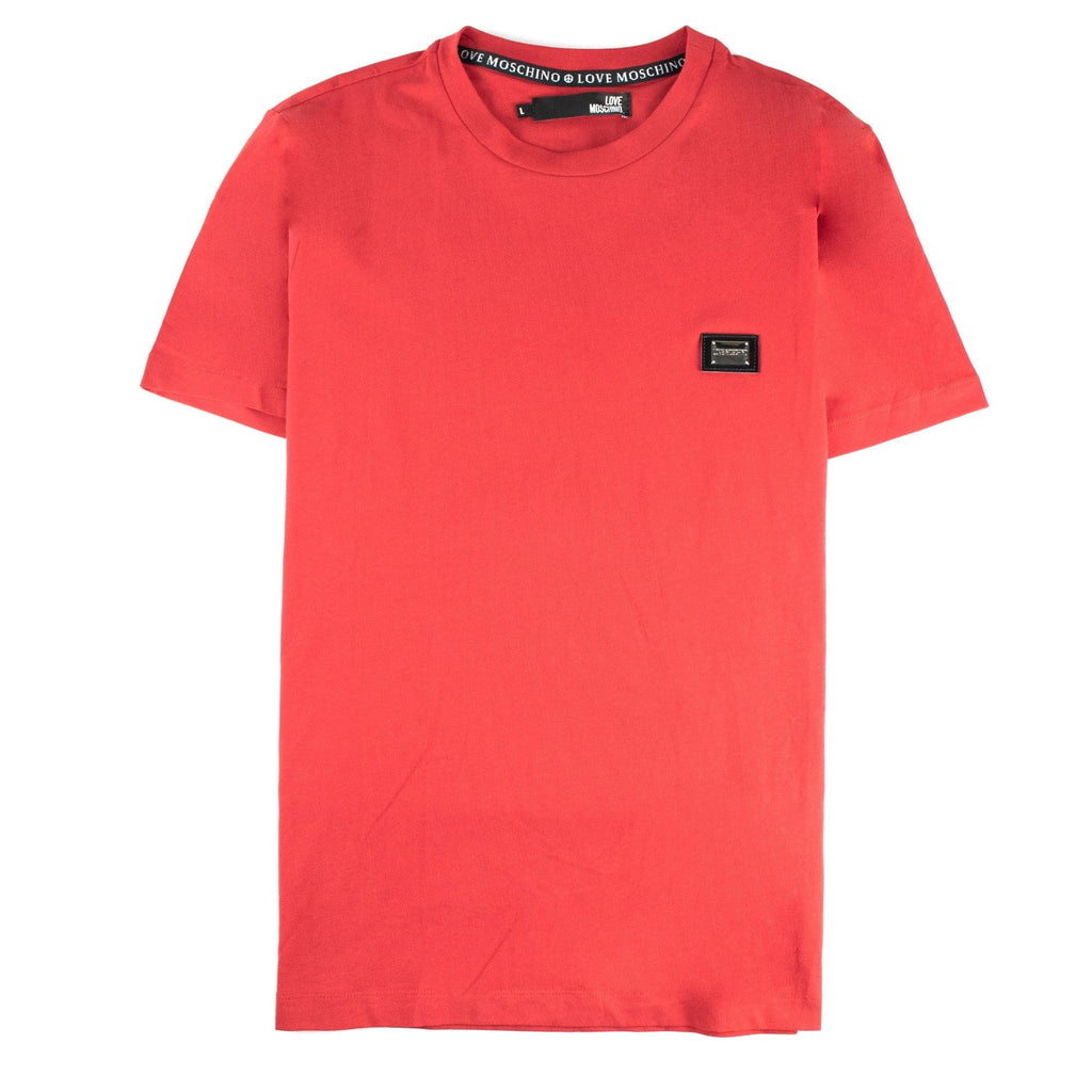 Love Moschino Metal Logo Jursey T Shirt Red