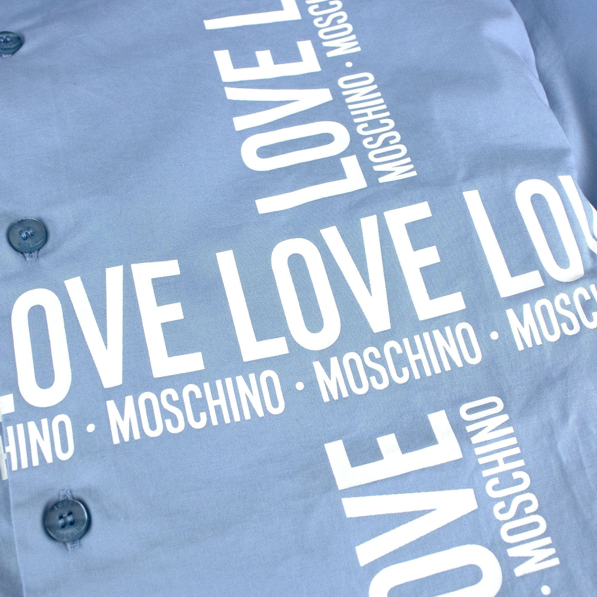 Love Moschino Logo Print L/s Shirt Marin Blue