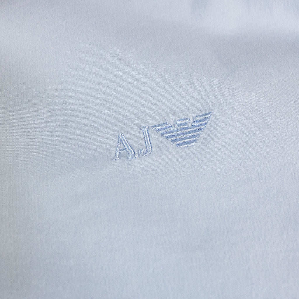 Armani Jeans Aj Embroidered Logo L/s Shirt Azzurro
