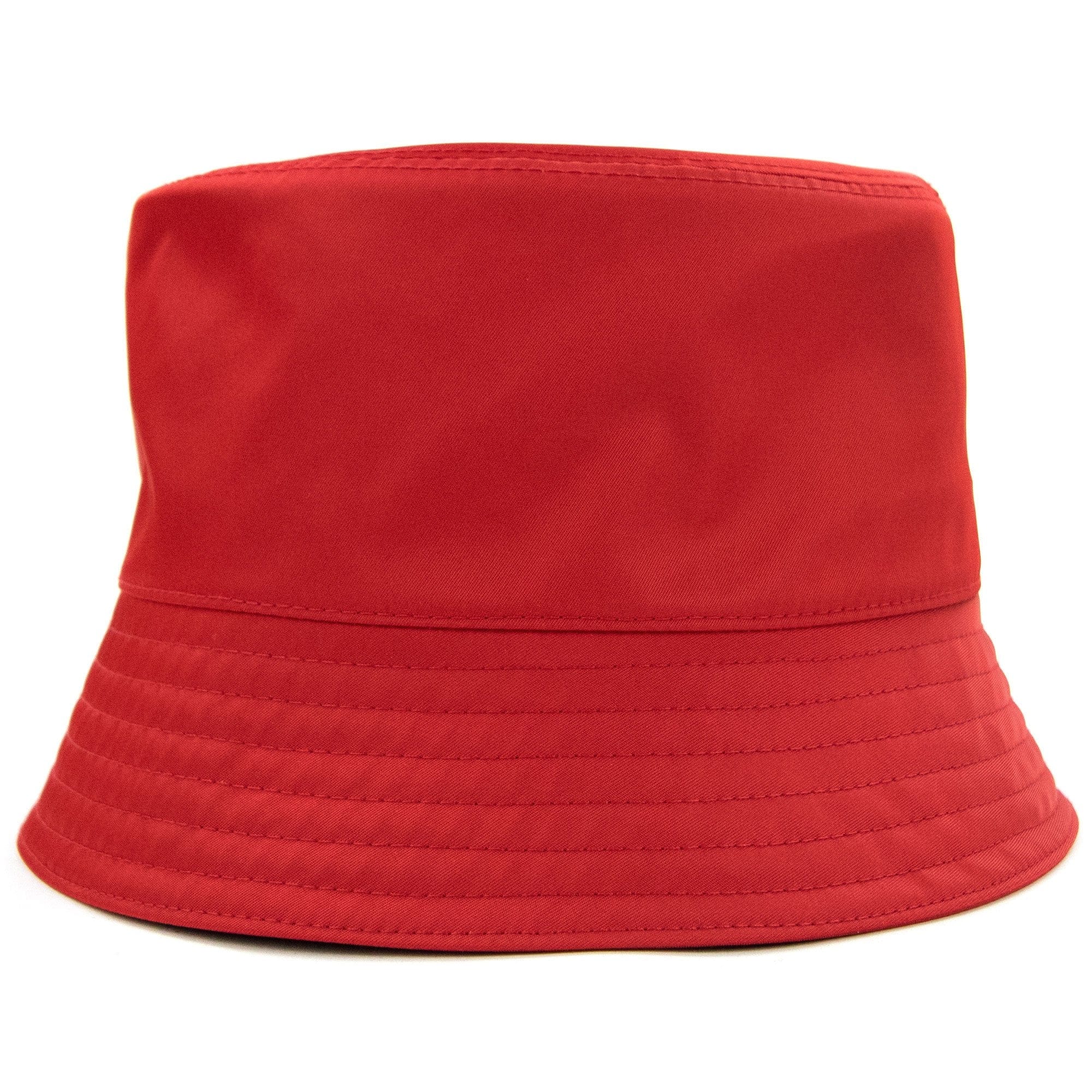 Prada Nylon Logo Bucket Hat Rosso