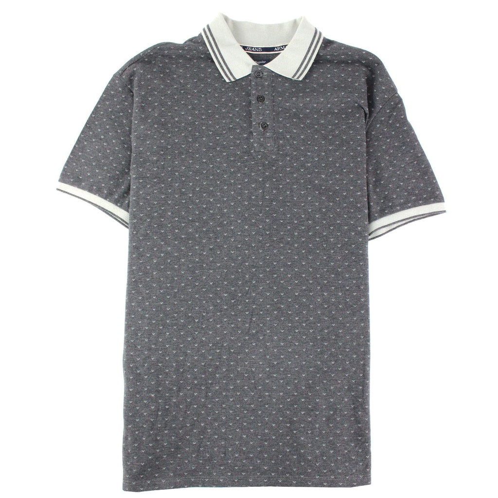 Armani Jeans All Over Print Logo S/s Polo Grigio