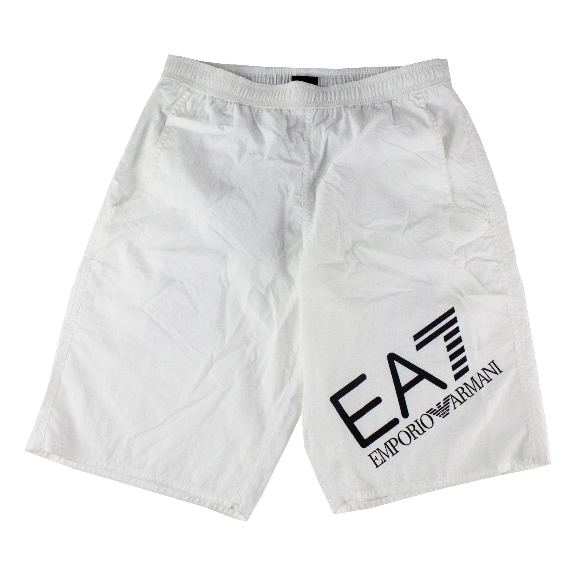 Ea7 Big Logo Long Boxer Beachwear White