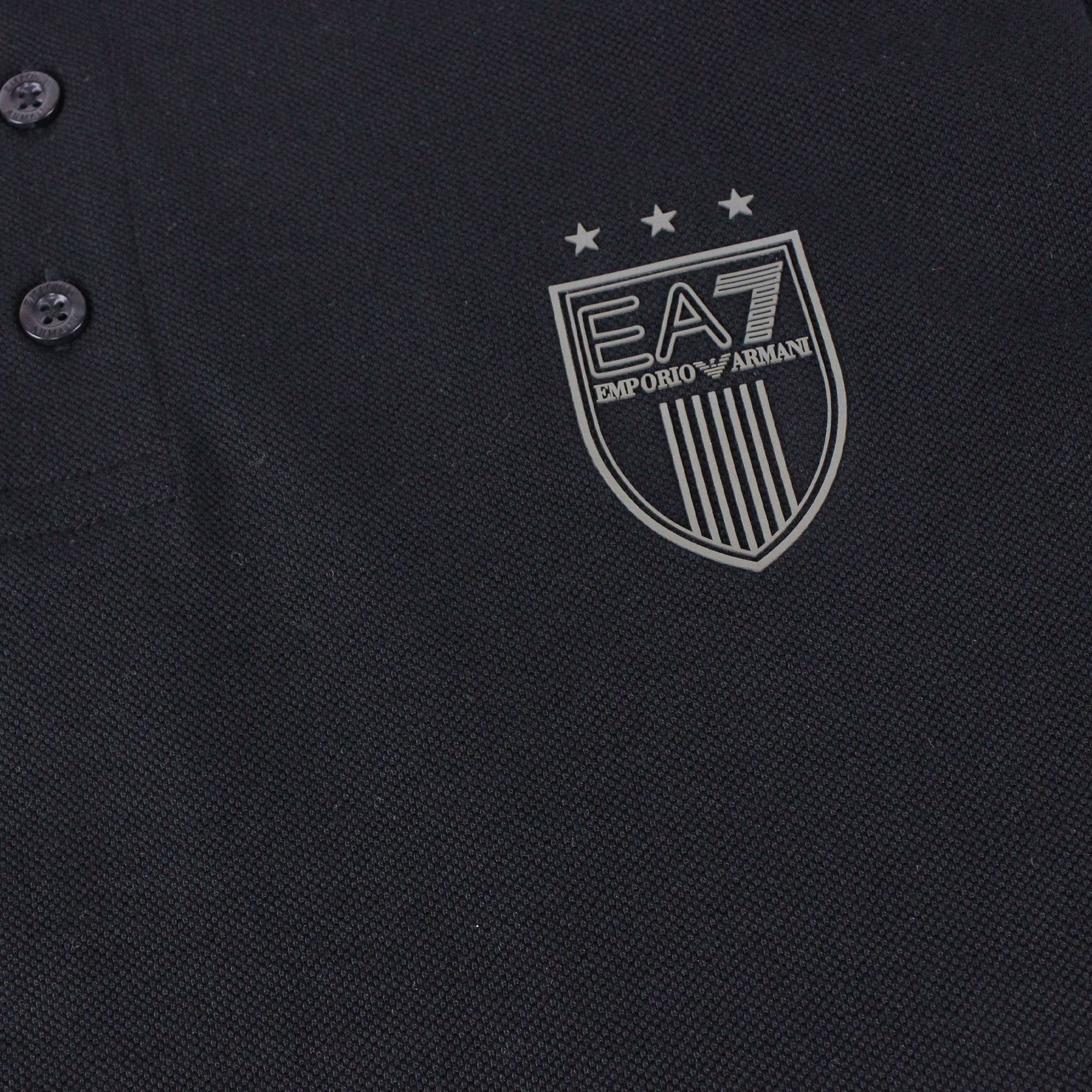 Ea7 Train Big Logo Short Sleeve Polo Shirt Black