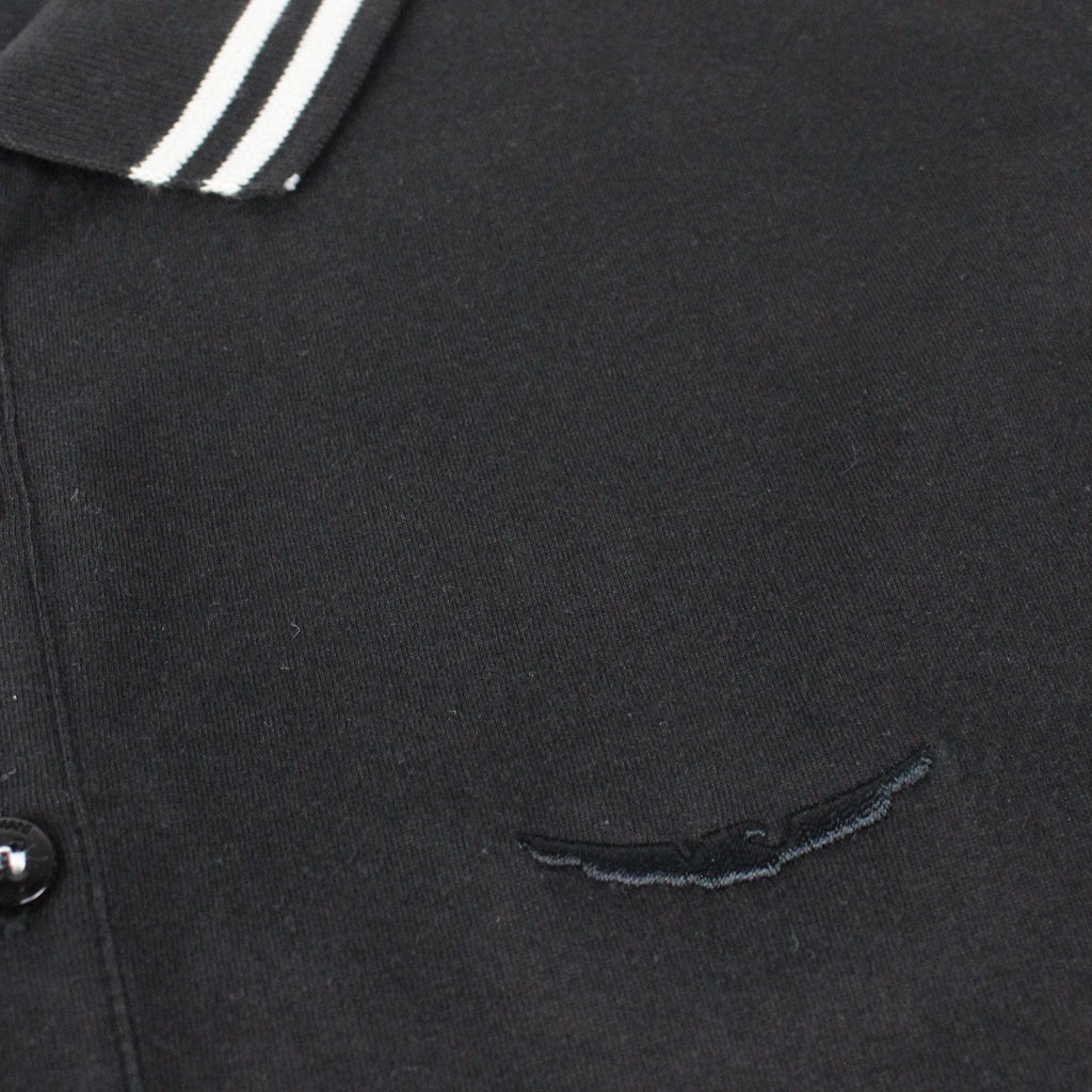 Armani Jeans Embroidered Logo Extra Slim L/s Polo Black