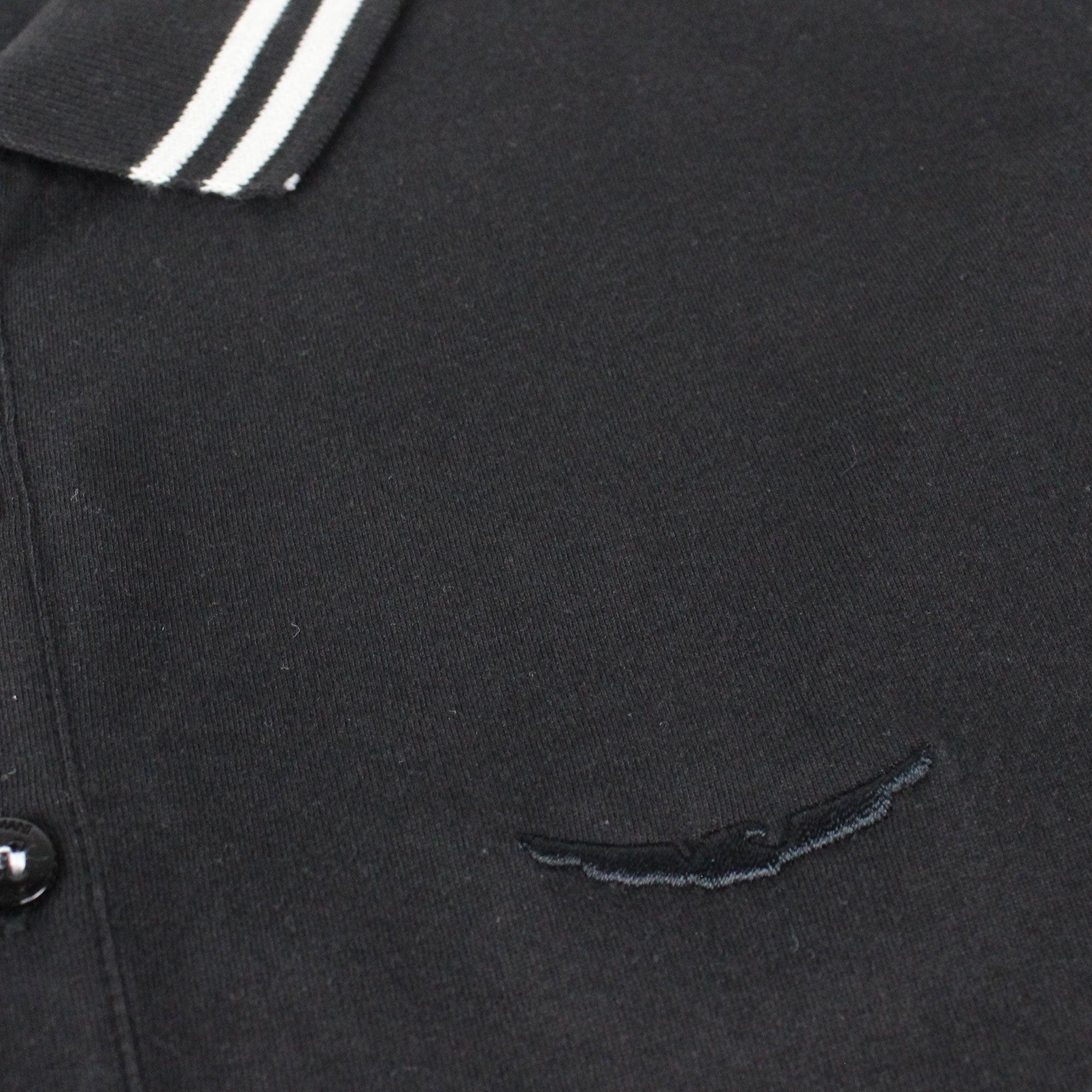 Armani Jeans Embroidered Logo Extra Slim L/s Polo Black