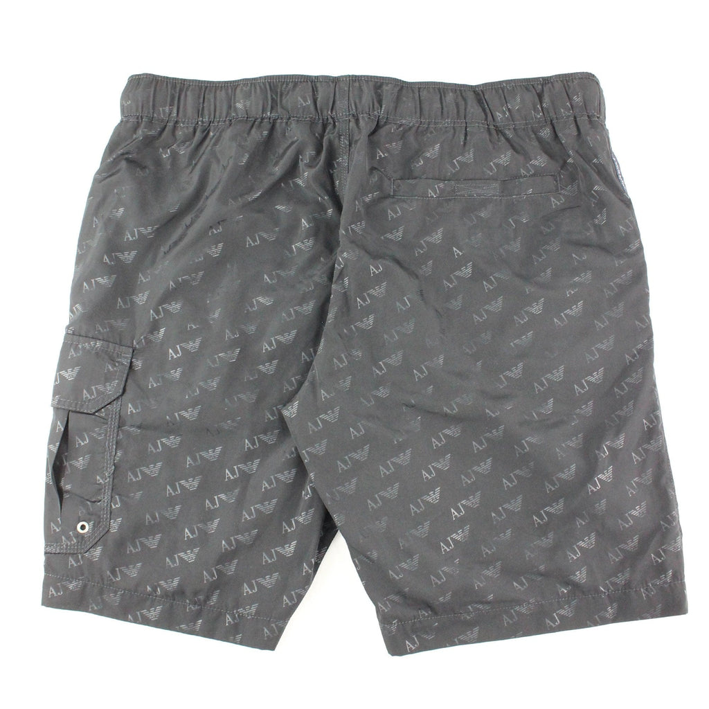 Armani Jeans All Over Logo Print Swim Shorts Dark Navy