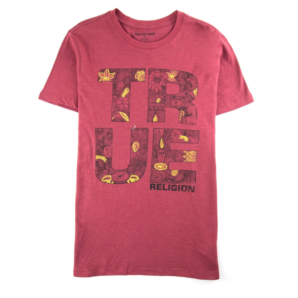 True Religion Skinny Lines S/s T Shirt Oxblood