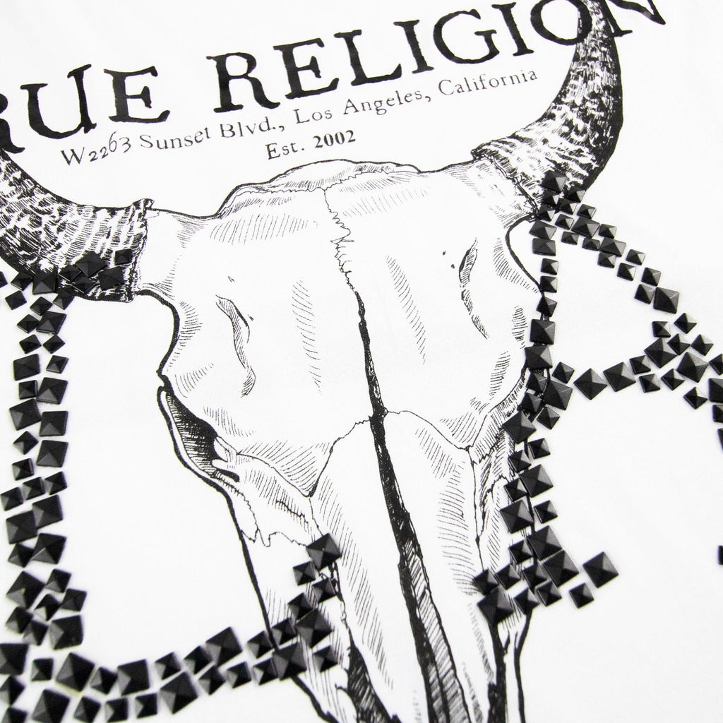 True Religion Longhorn Crew Neck S/s T Shirt White