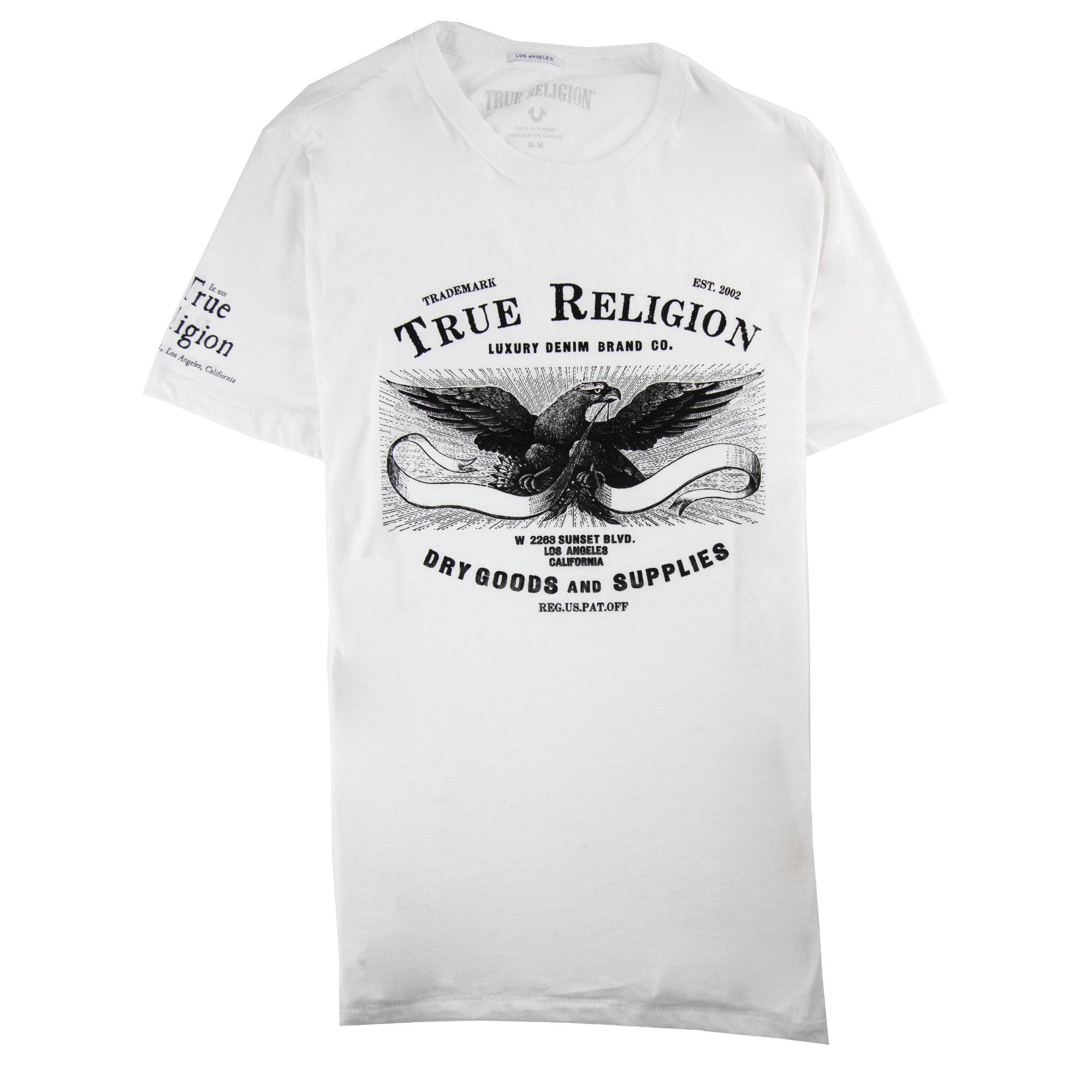 True Religion Eagle Printed Crewneck T Shirt White