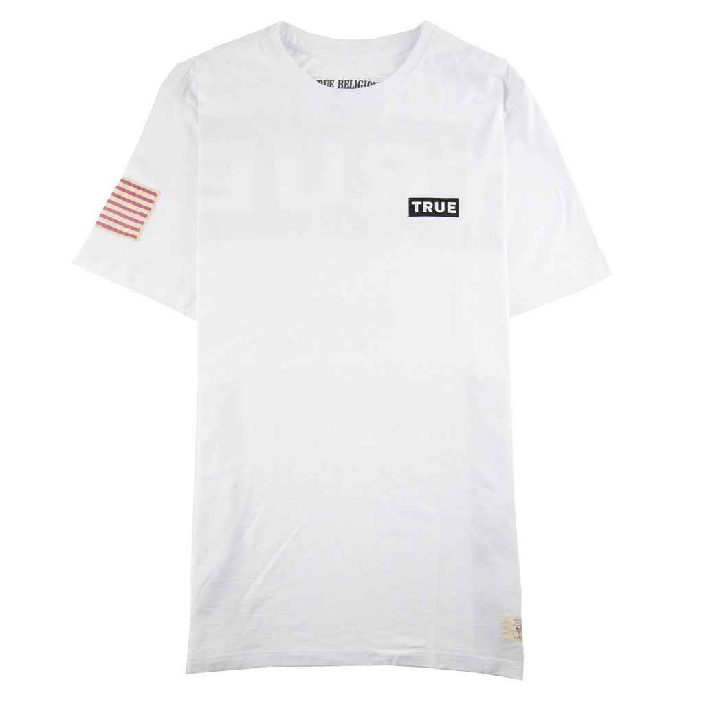 True Religion True Camo Crew Neck S/s T Shirt White
