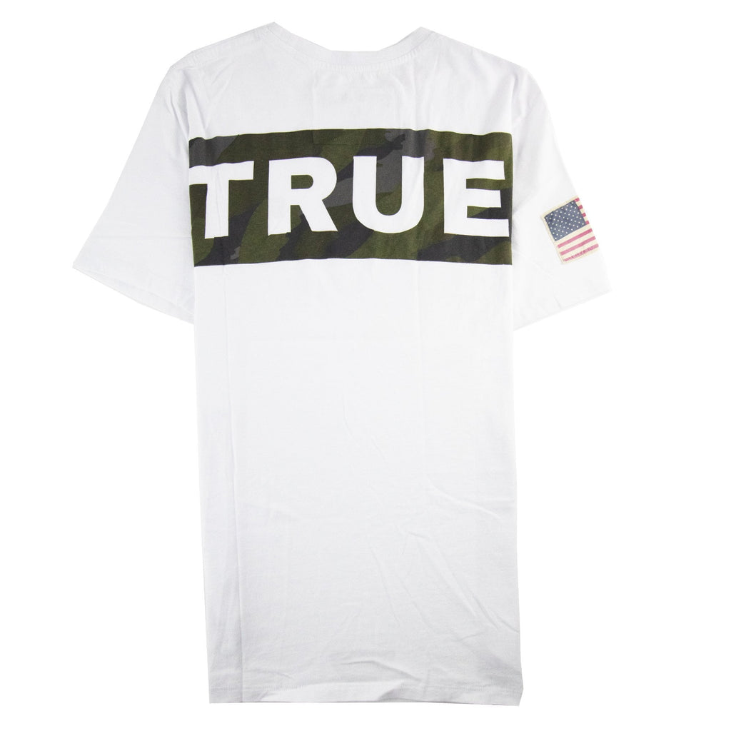 True Religion True Camo Crew Neck S/s T Shirt White