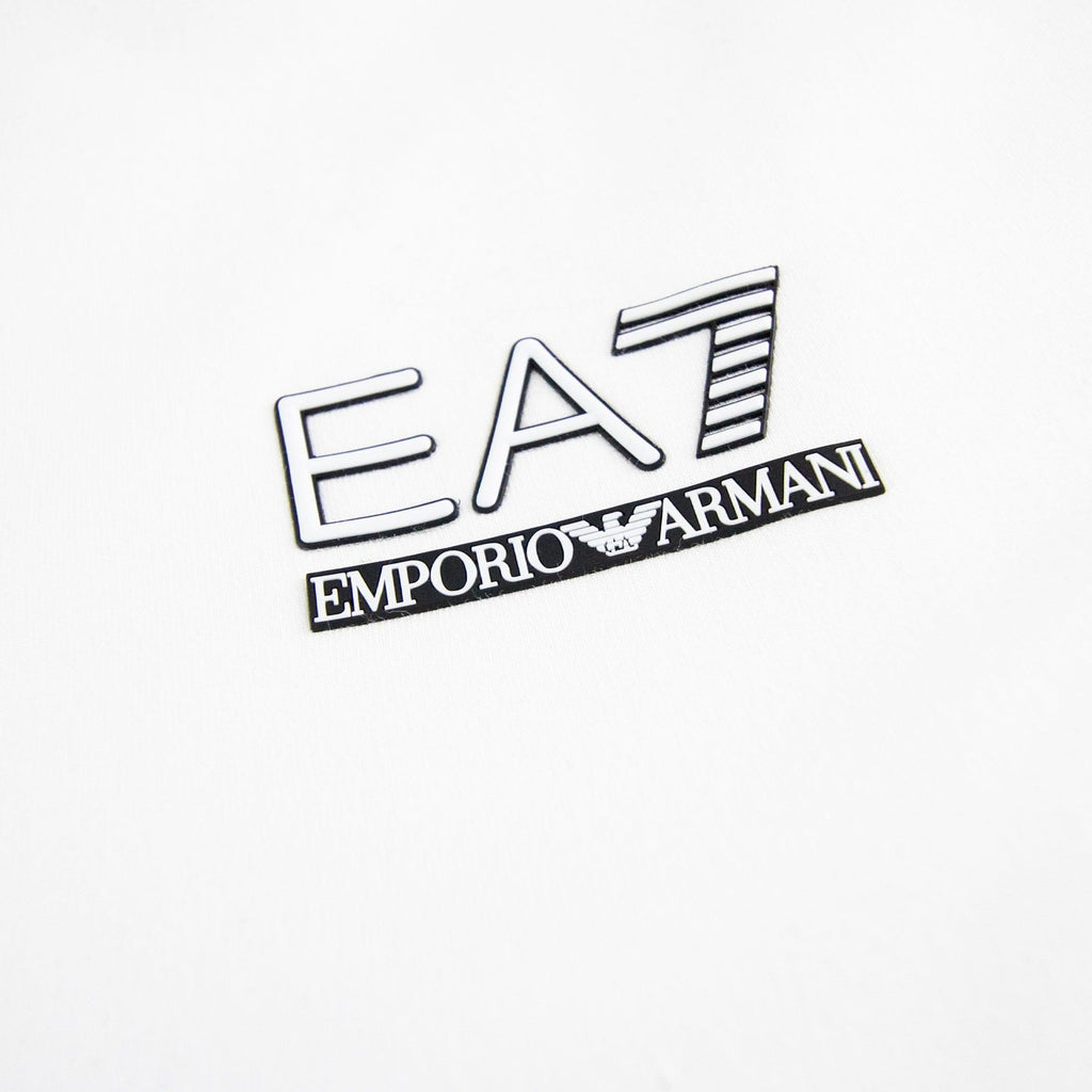Ea7 Ea7 Trian Evolution Small Chest Logo Funnel Neck White