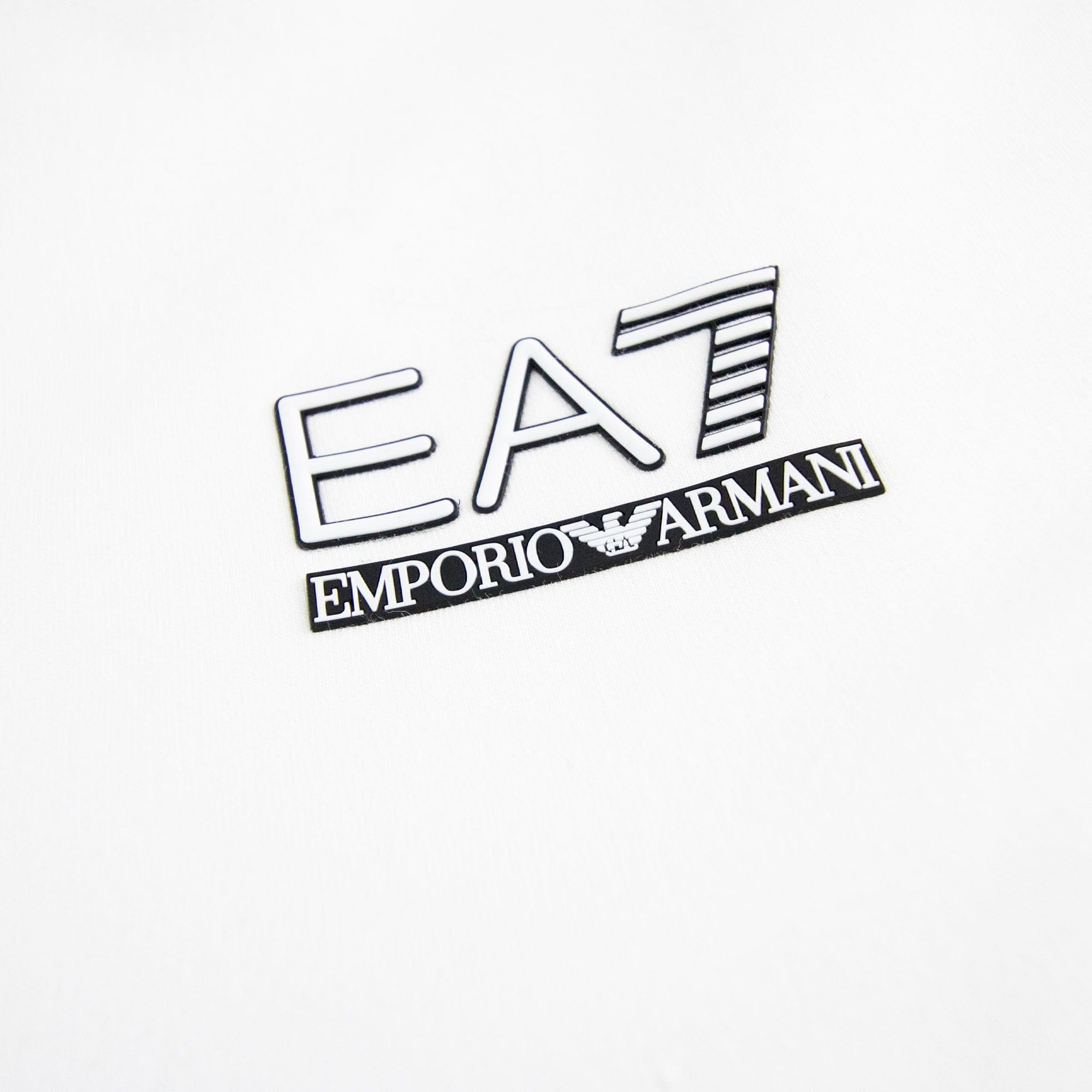 Ea7 Ea7 Trian Evolution Small Chest Logo Funnel Neck White