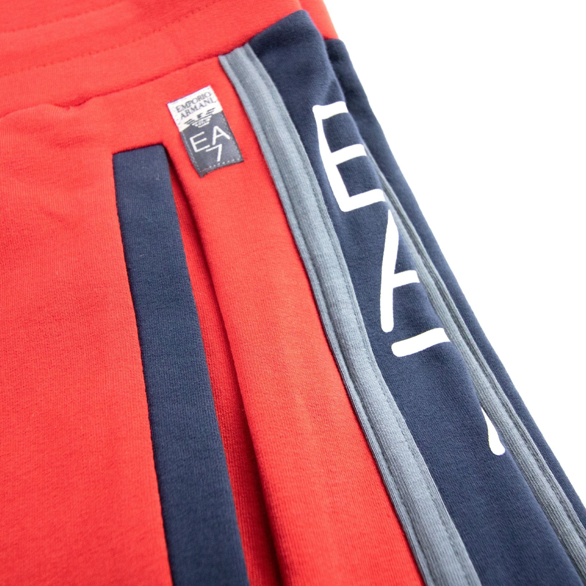 Ea7 Side Stripe Straight Leg Pants Blood
