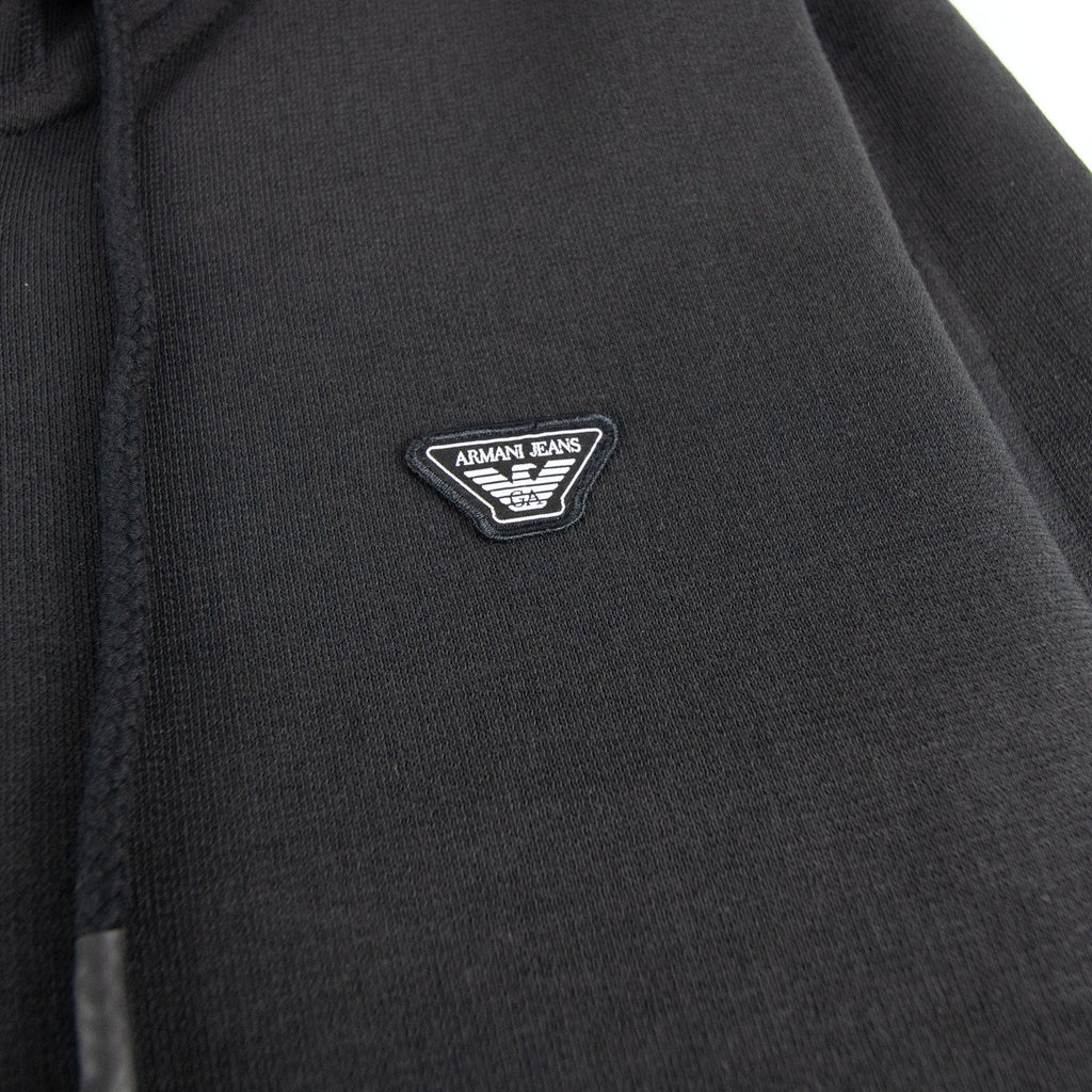 Armani Jeans Eagle Logo Zip Up Hoody Black