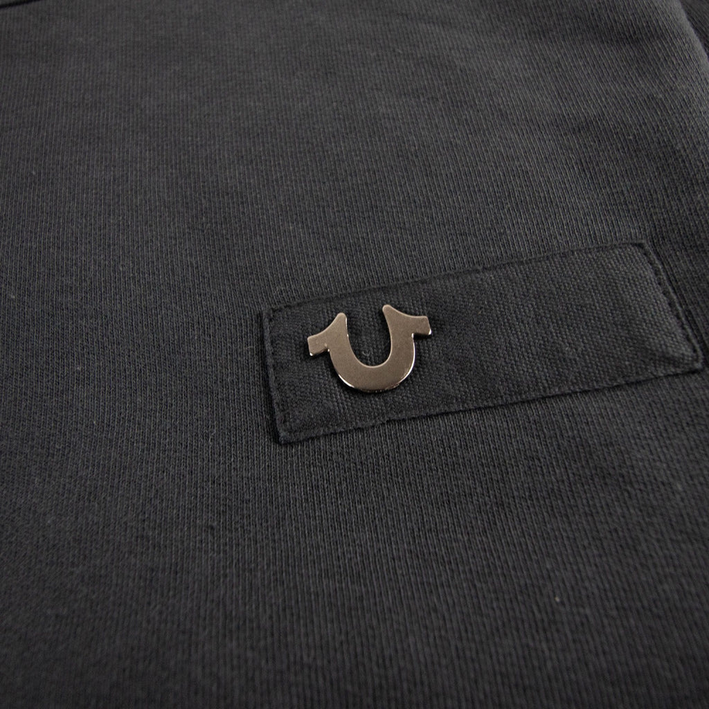True Religion Metal Horseshoe Crewneck Sweatshirt Jet Black