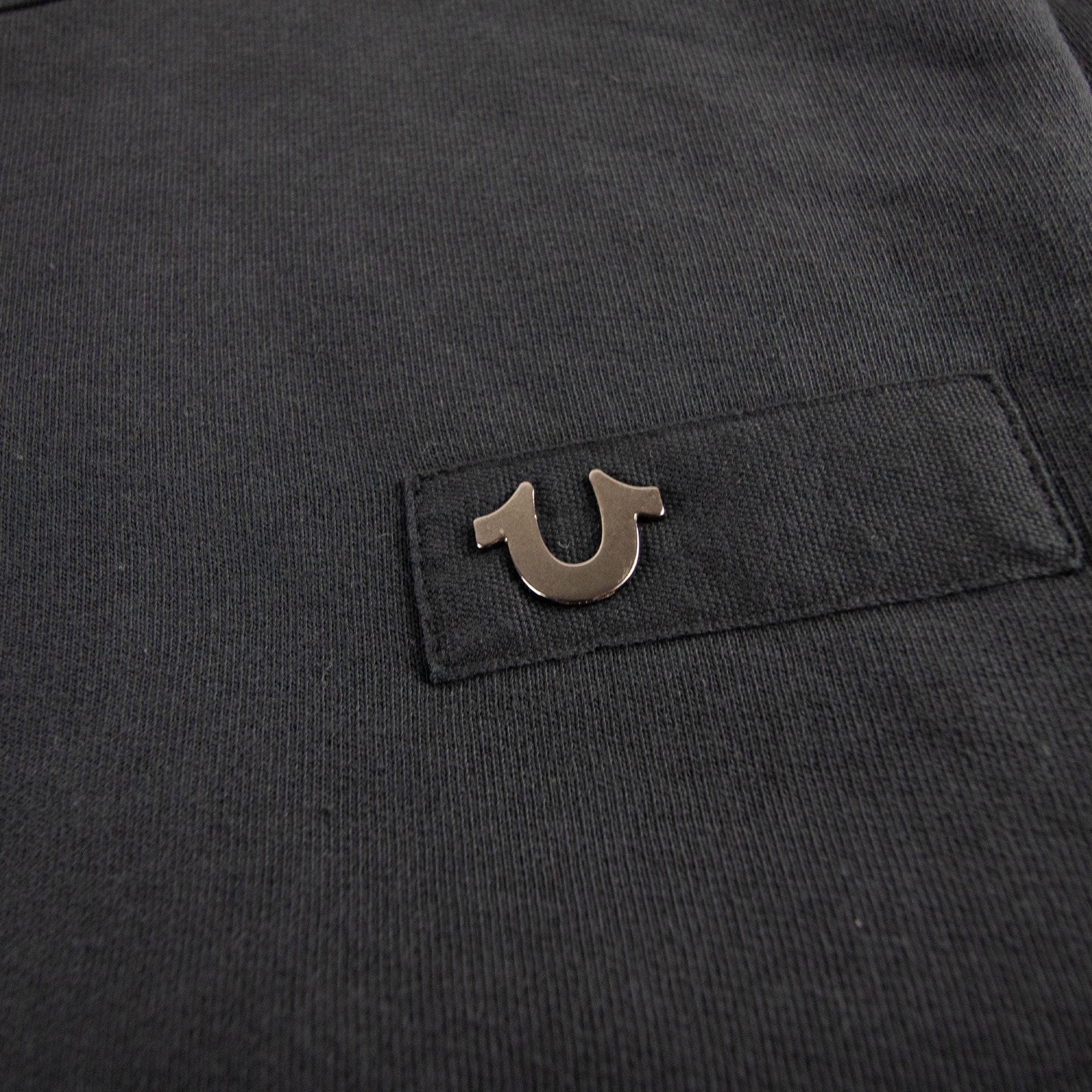 True Religion Metal Horseshoe Crewneck Sweatshirt Jet Black