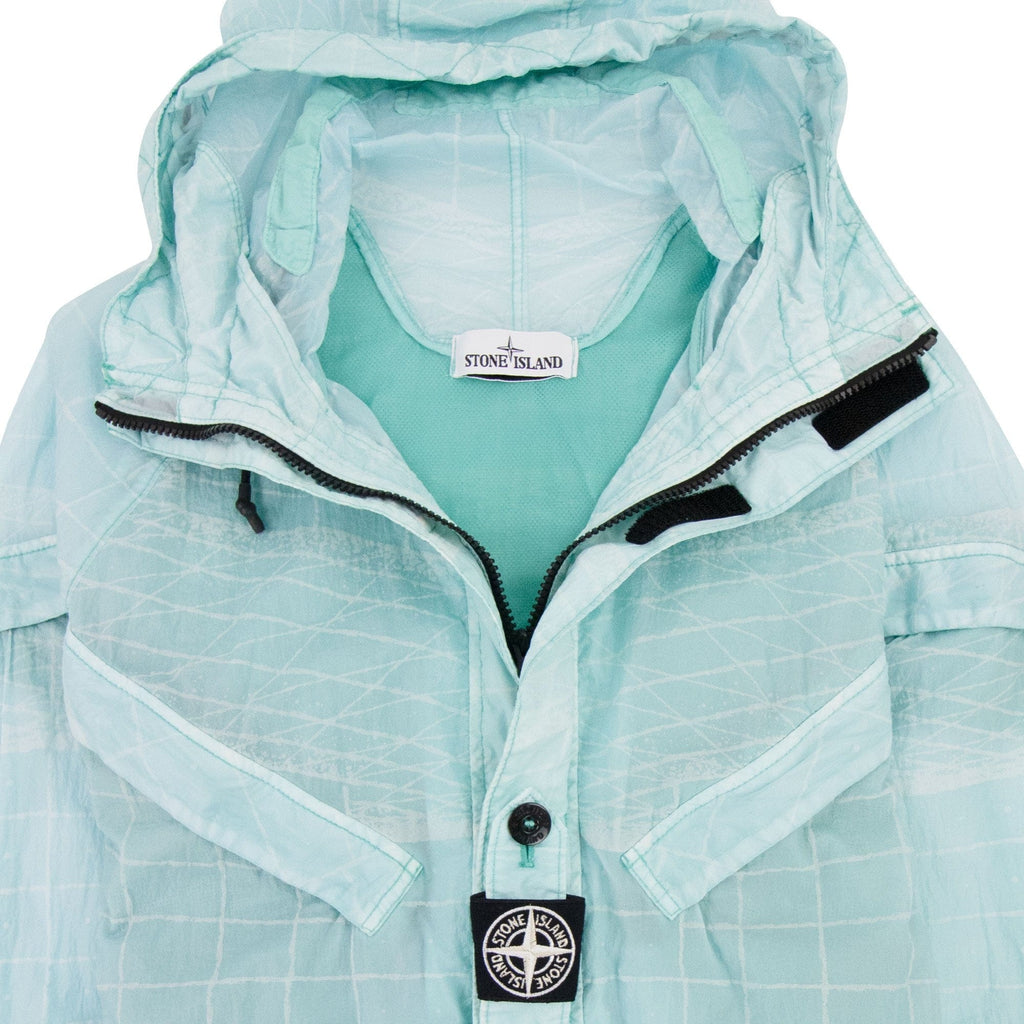 Stone Island 42999 Reflective Grid On Lamy-tc Parka Aqua V0044