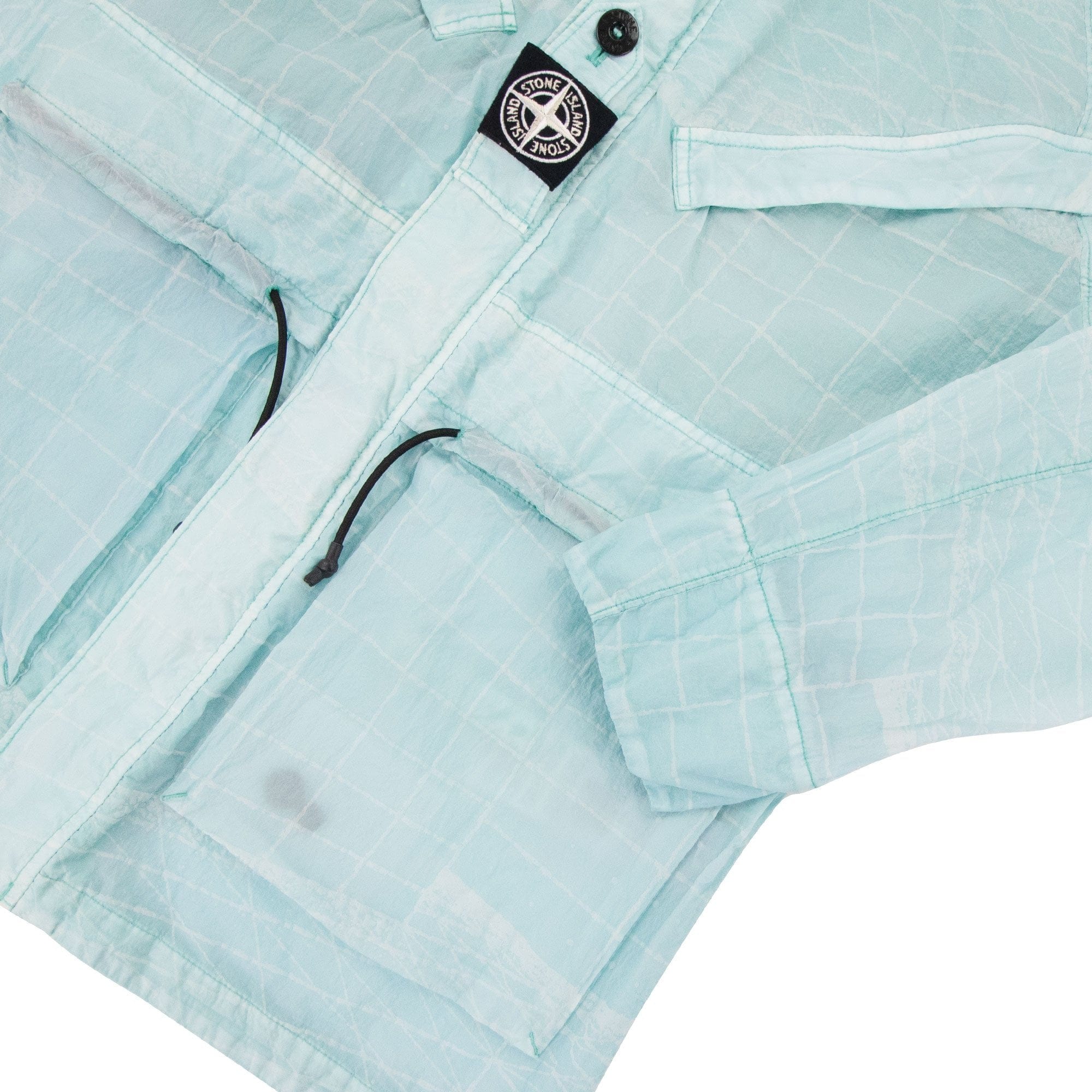 Stone Island 42999 Reflective Grid On Lamy-tc Parka Aqua V0044