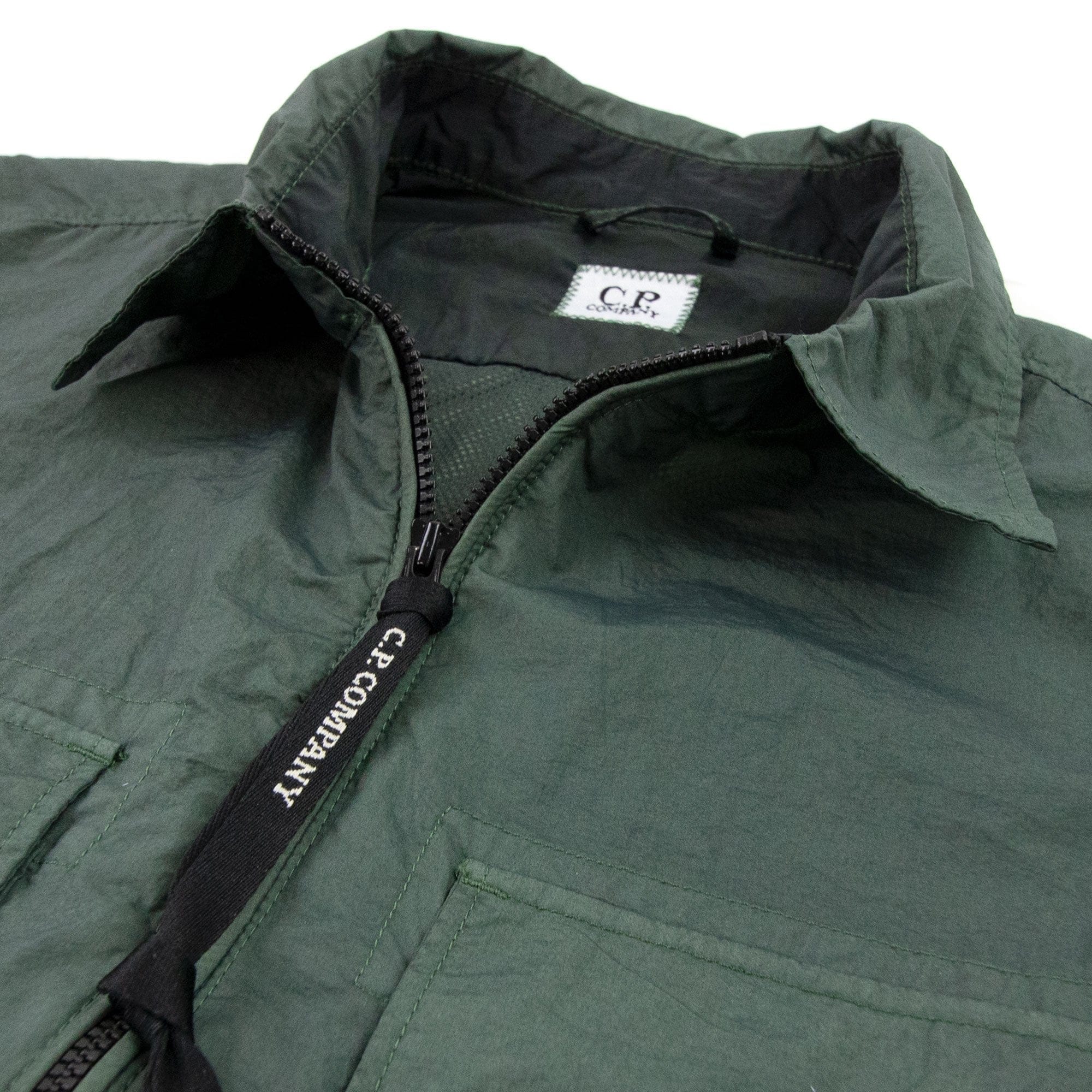 CP Company Taylon L Zip Up Nylon Overshirt Green 668