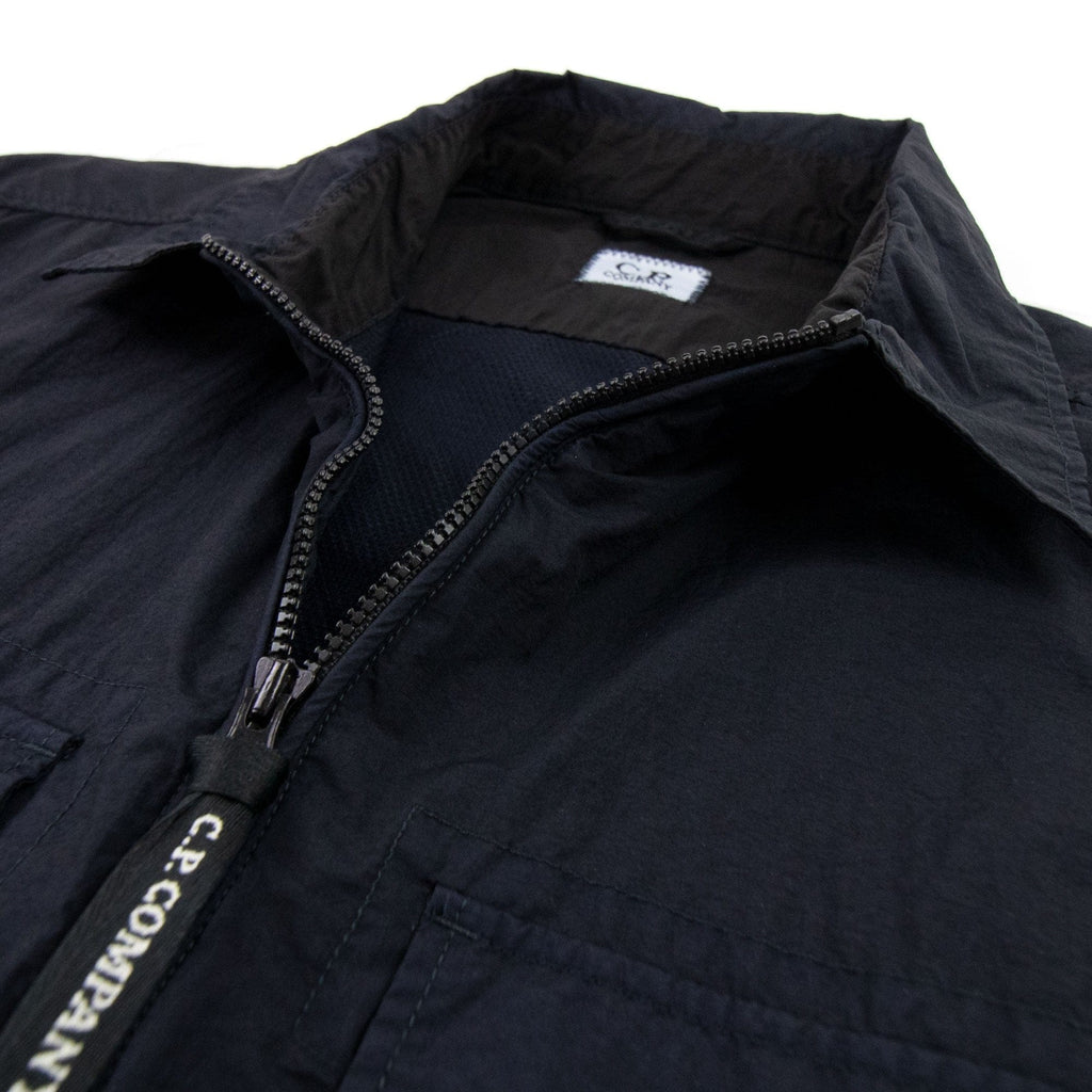 CP Company Arm Lens Zip Up Nylon Overshirt Navy 888