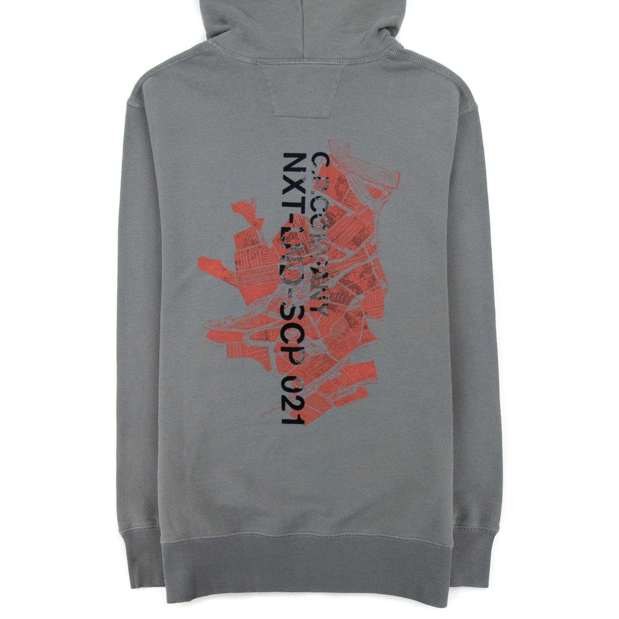 Cp Company Logo Print Hoodied Sweatshirt Grey 938