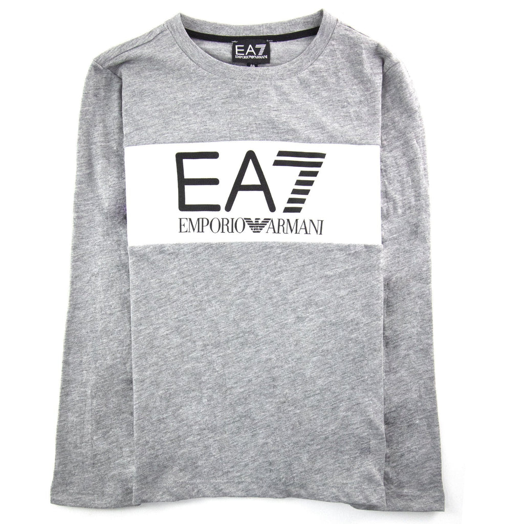 Ea7 Junior Logo L/s T Shirt Grey